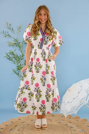 Bring Me Back To Life Midi Dress-White Layered Comfort garden party