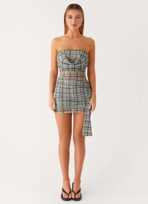 Relax Cut Seren Mini Dress - Cedar Check