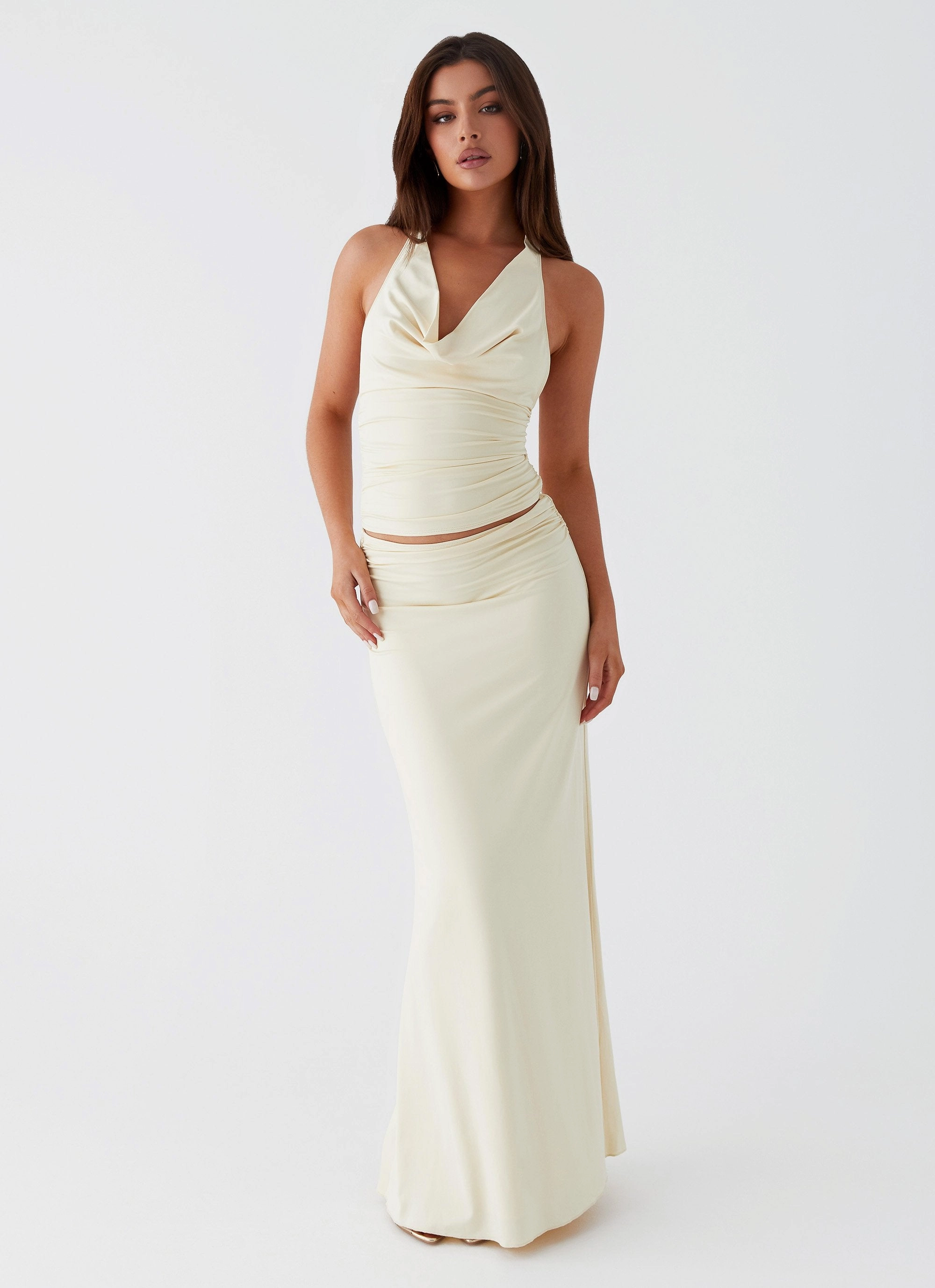 Rayne Maxi Skirt - Yellow FunctionalZipper Cozy Movement