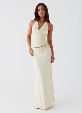 Rayne Maxi Skirt - Yellow FunctionalZipper Cozy Movement