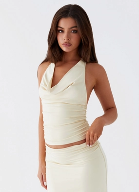 High Neckline Rayne Top - Yellow