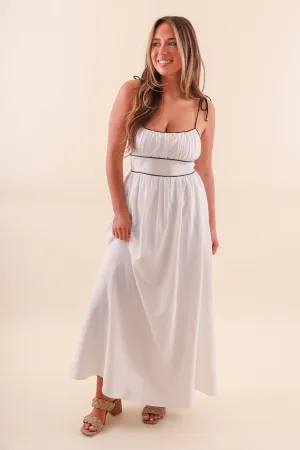 Reading Your Poems Maxi Dress-White Smooth Detail Chill Design