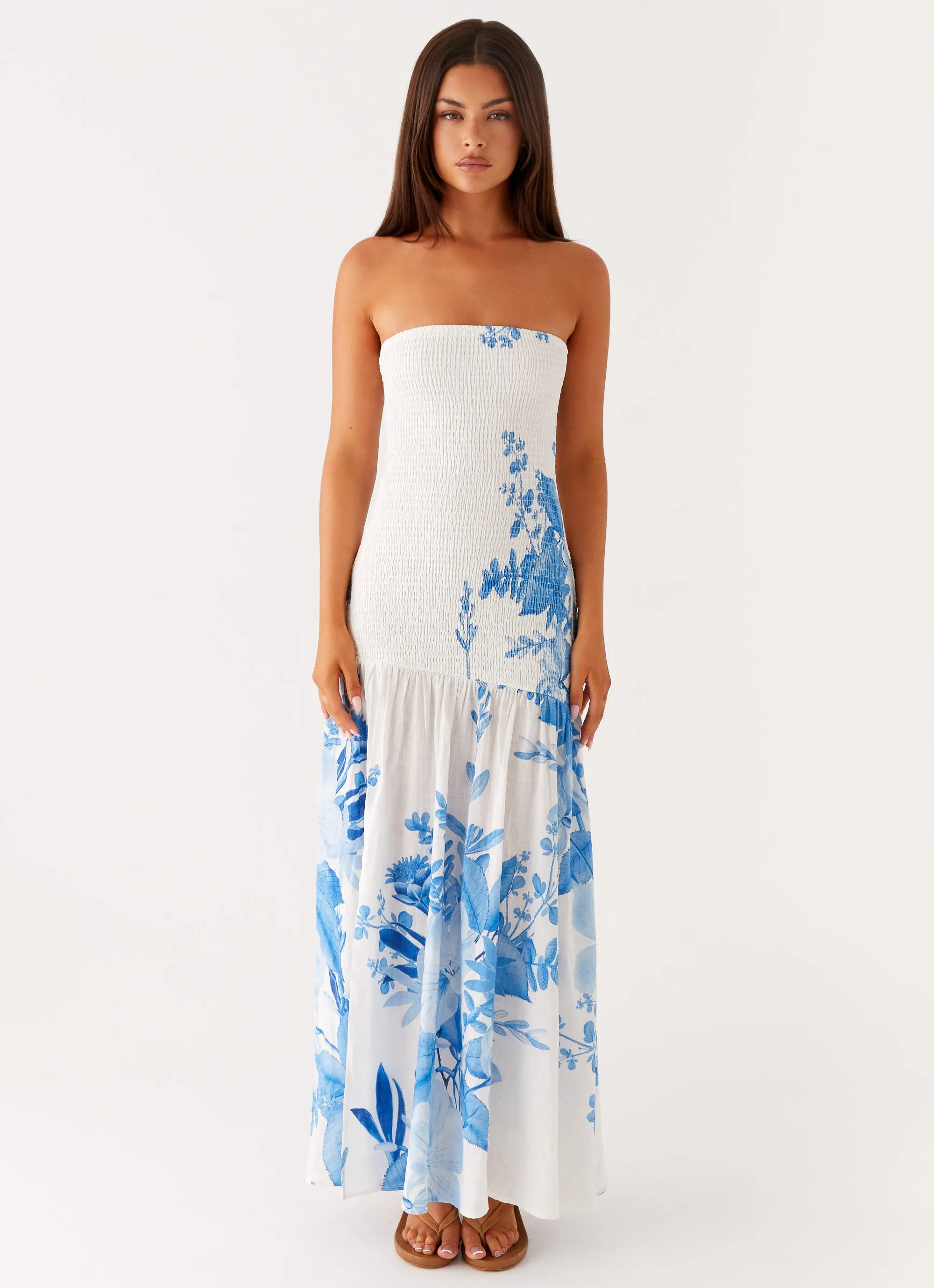 Wide Swing New Spirit Rebecca Maxi Dress - Blue Floral Print