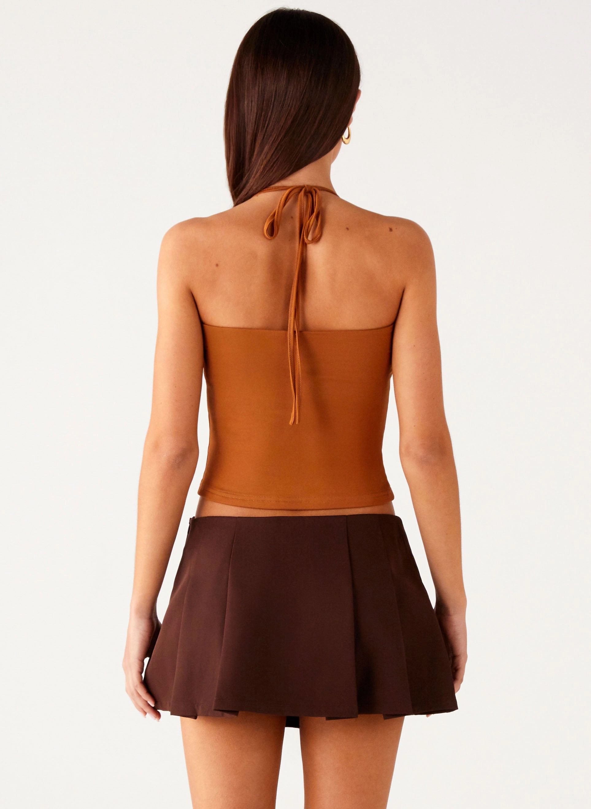 Ultimate Comfort Essential Comfort Dalia Dusk Pleated Mini Skirt - Chocolate