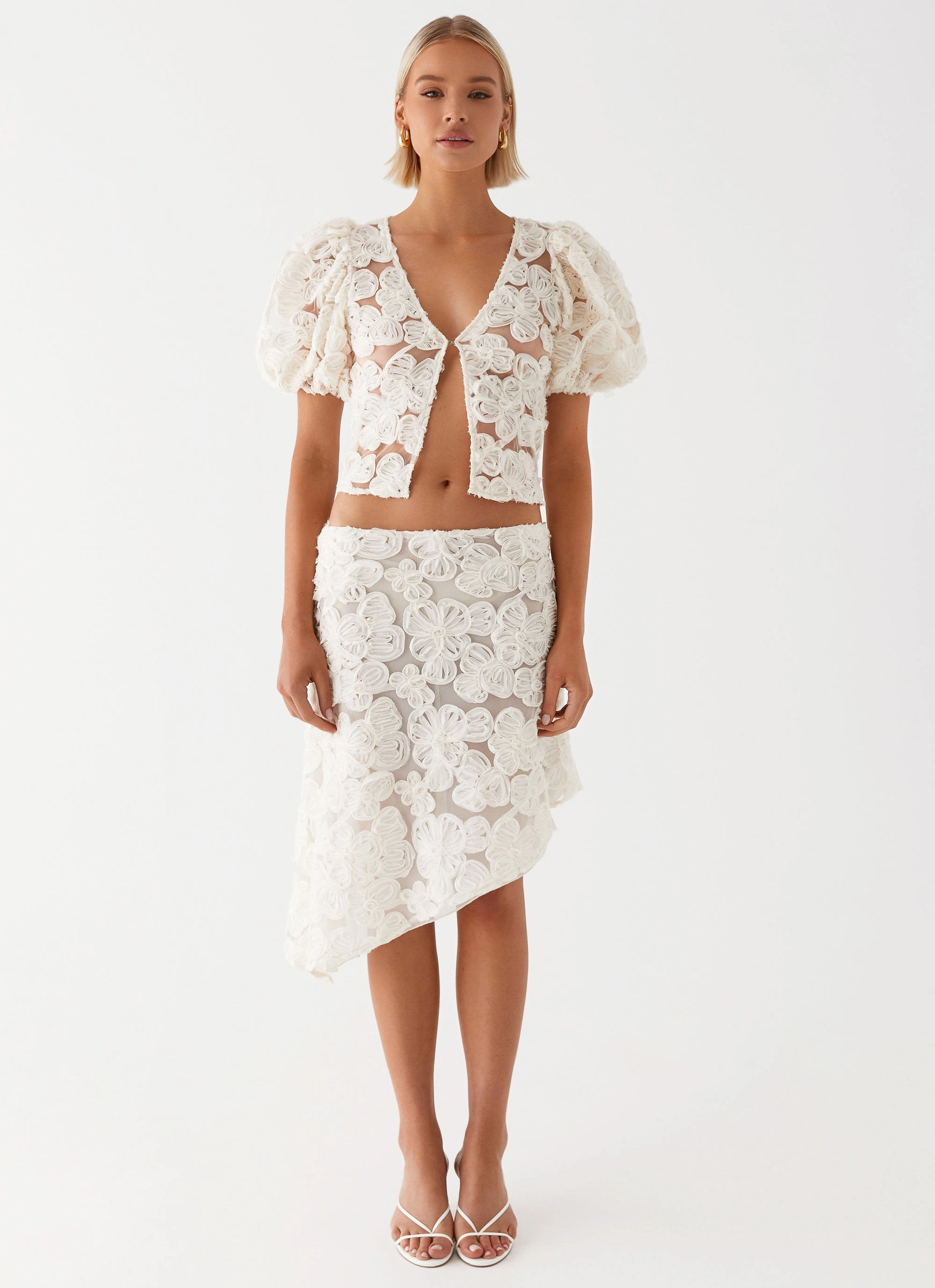 Orchid Breeze Top - Ivory WrinkleResistantWeave Wind Resistant Fabric