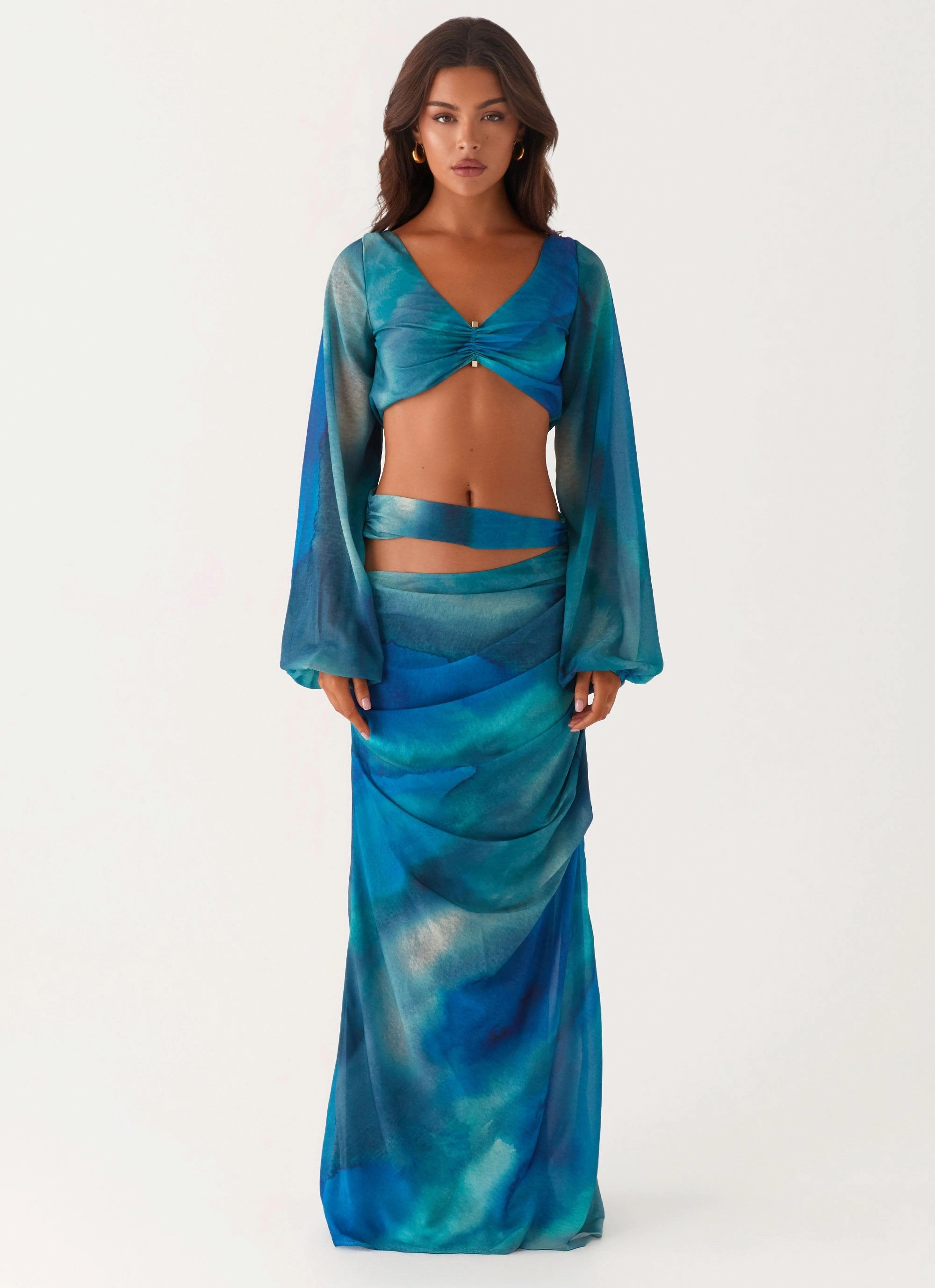 Austin Long Sleeve Top - Blue Tie Dye AllDay Comfort Design