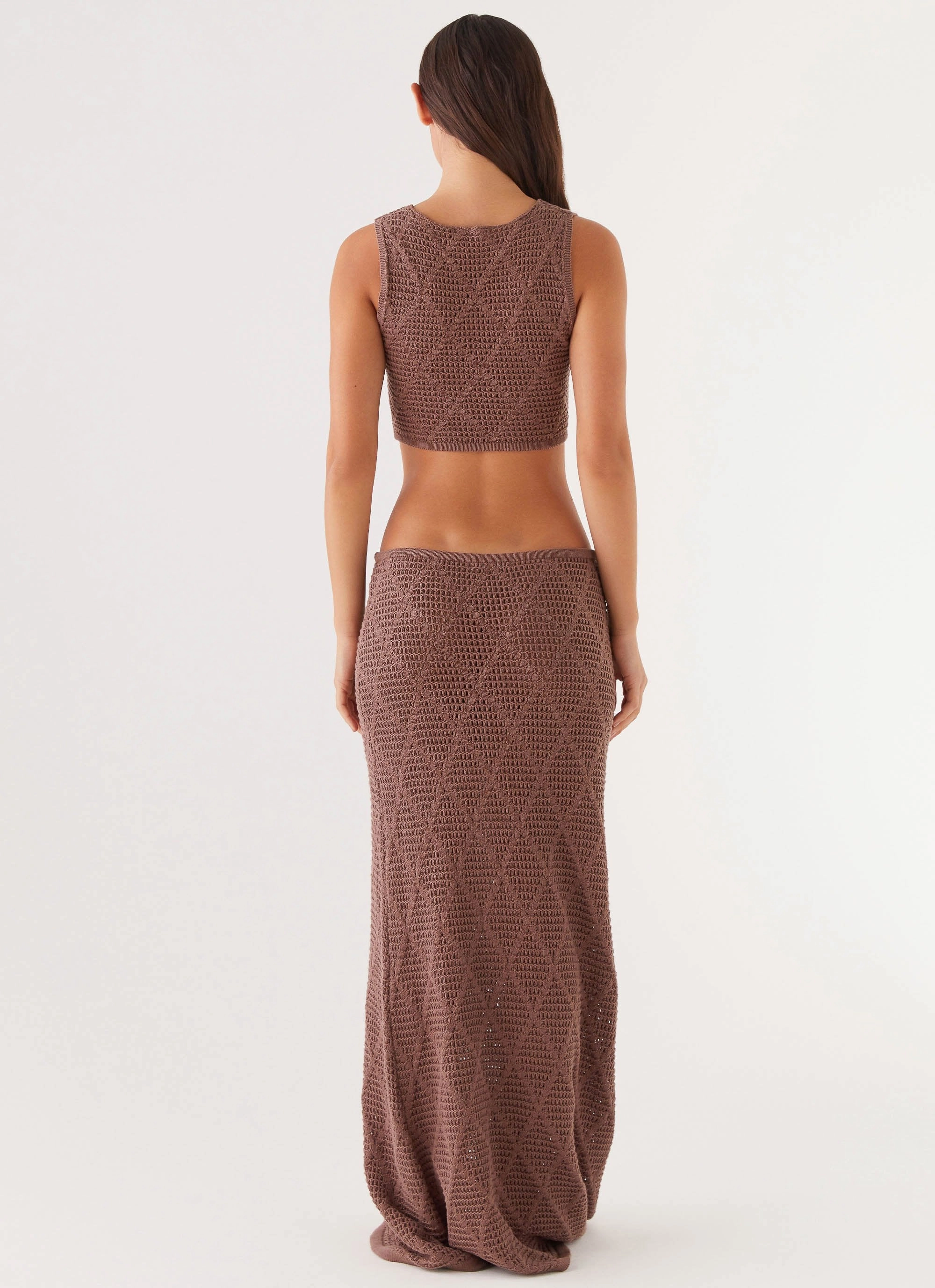 UltraSoftInterior Warm Hoodie Santonio Crochet Crop Top - Chocolate