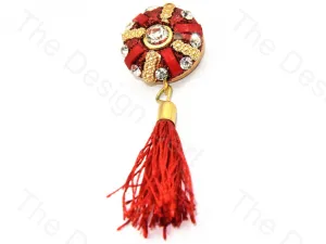 Red 3 Bars Tassel Buttons