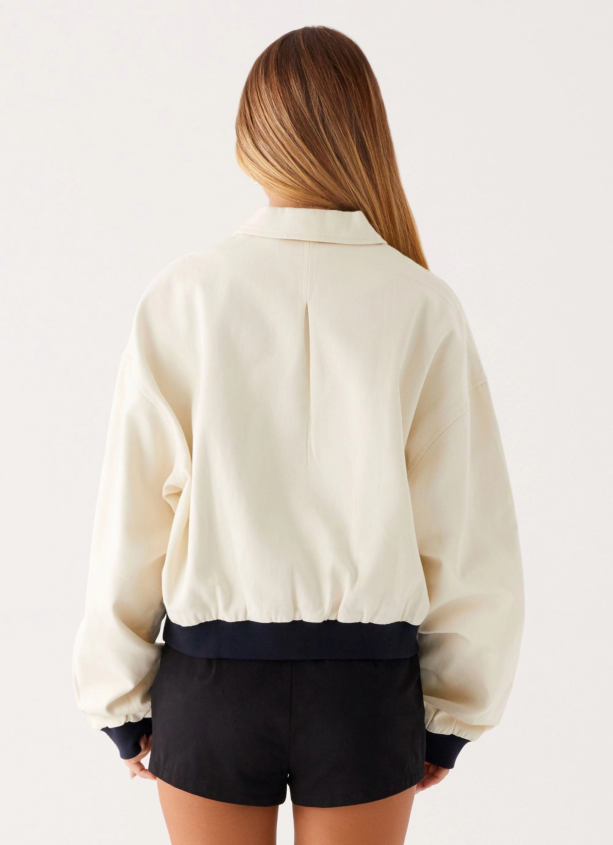 Reese Bomber Jacket - White Breathable Lining Design