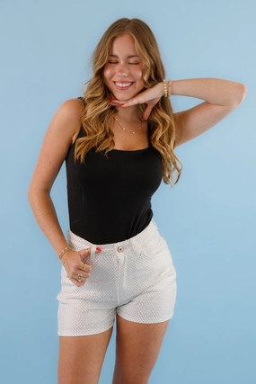 Friction Resistant Edges SeamlessSidePanels Step Into It Bodysuit-Black