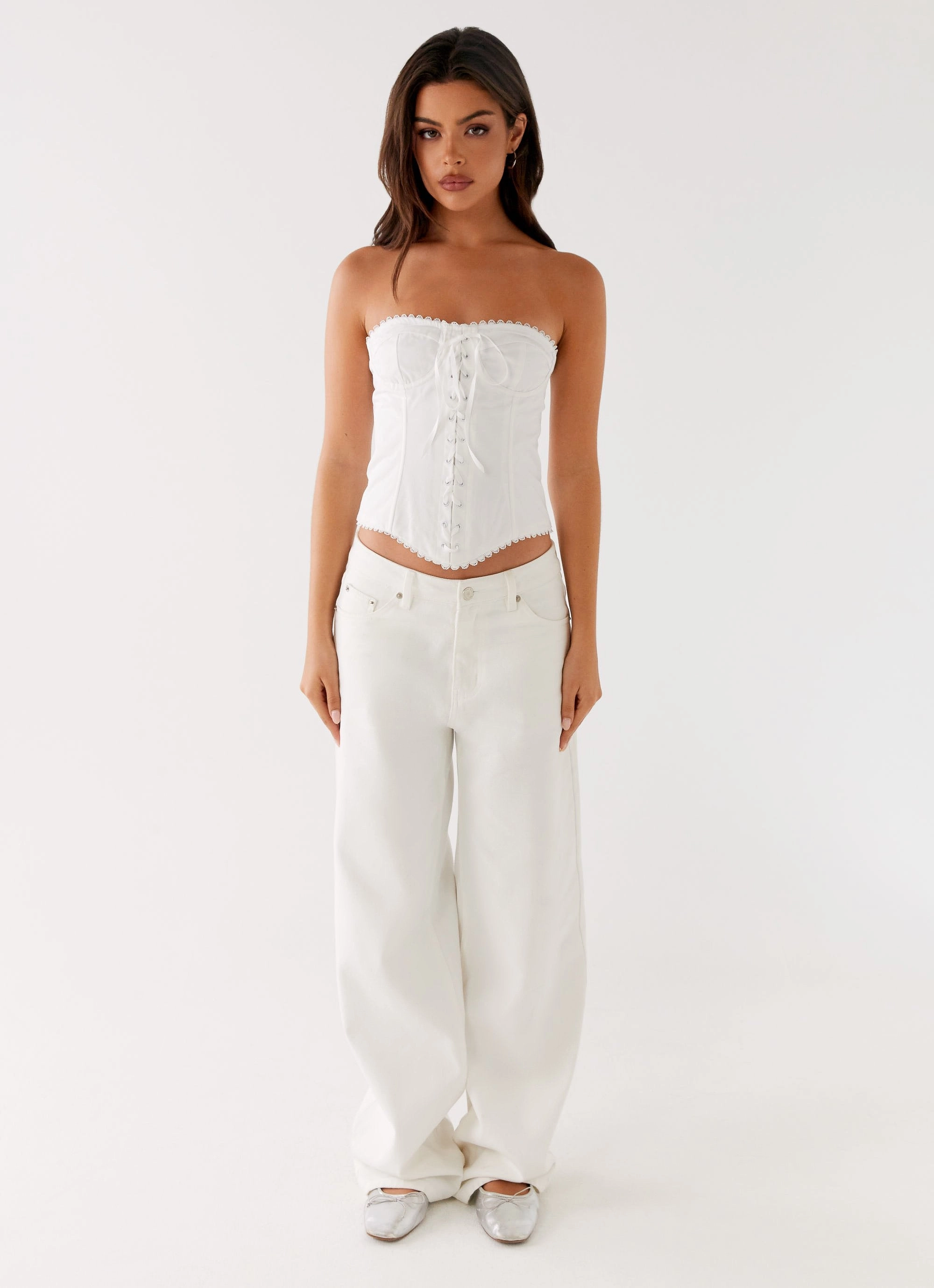Quick Dry Performance Heat Regulating Fabric Tory Bustier Top - Ivory