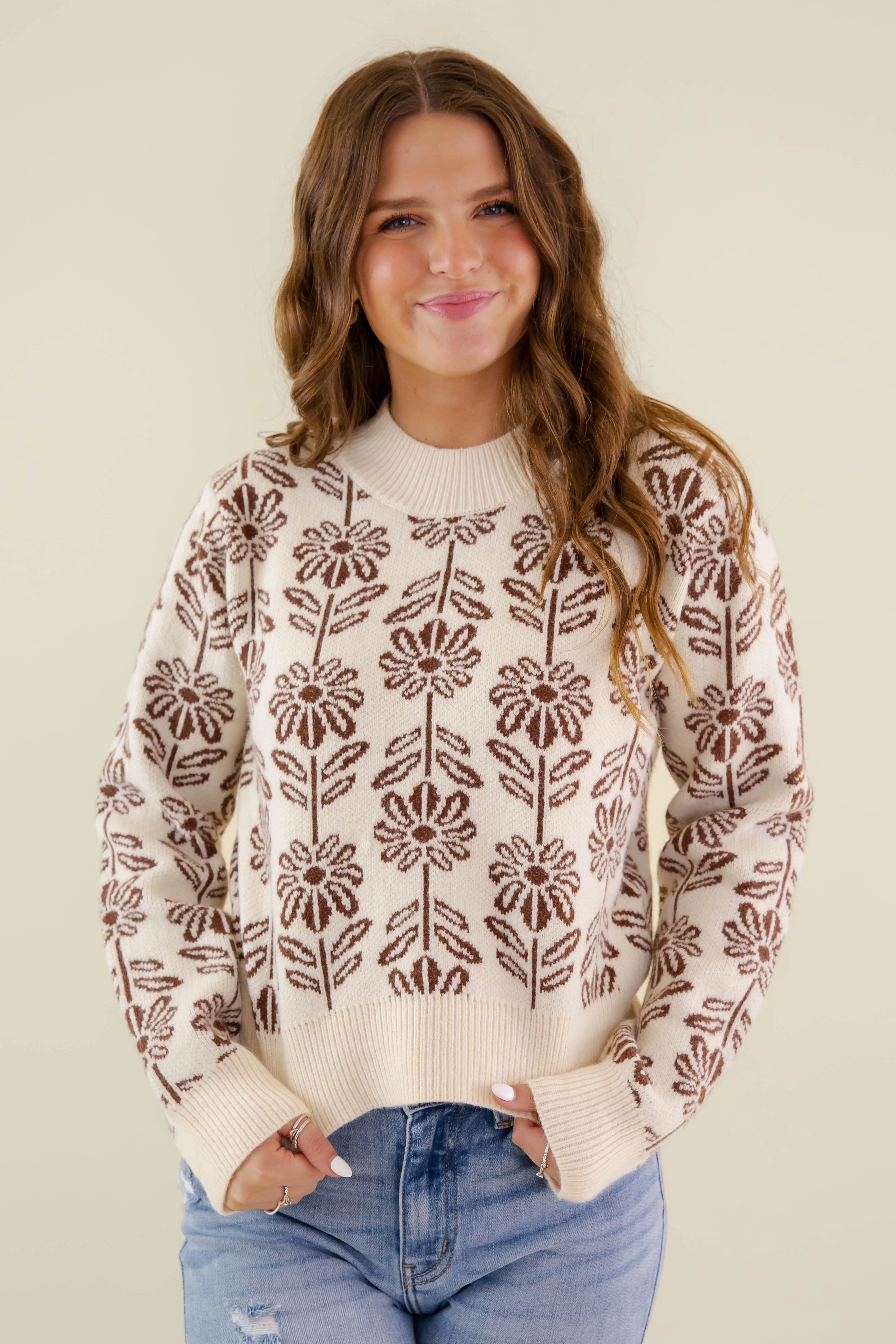 Printed T-shirt Recycled Polyester RESTOCK: Power in Patience Sweater-Brown