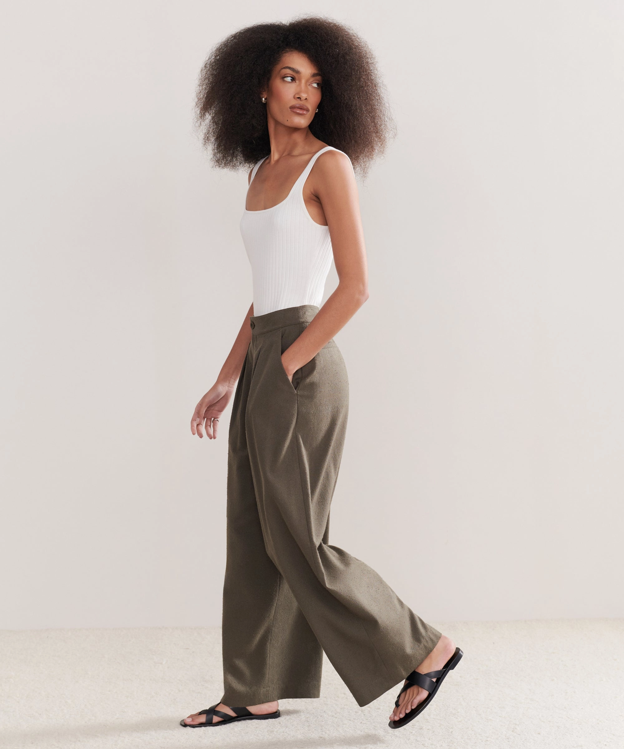 Relaxed Trouser Flattering Look Compression Support Lining
