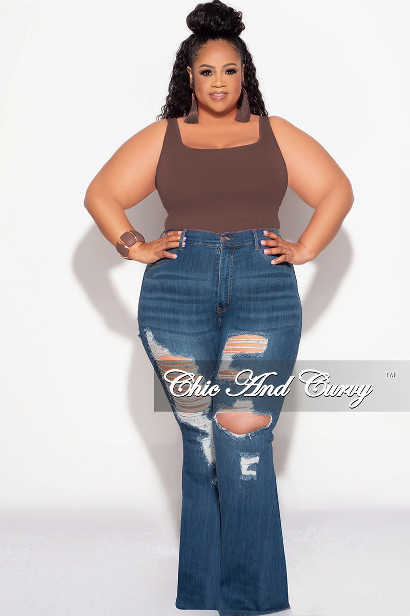 Comfort Control Final Sale Plus Size Camisole with Thick Straps in Chocolate Brown (Top Only)