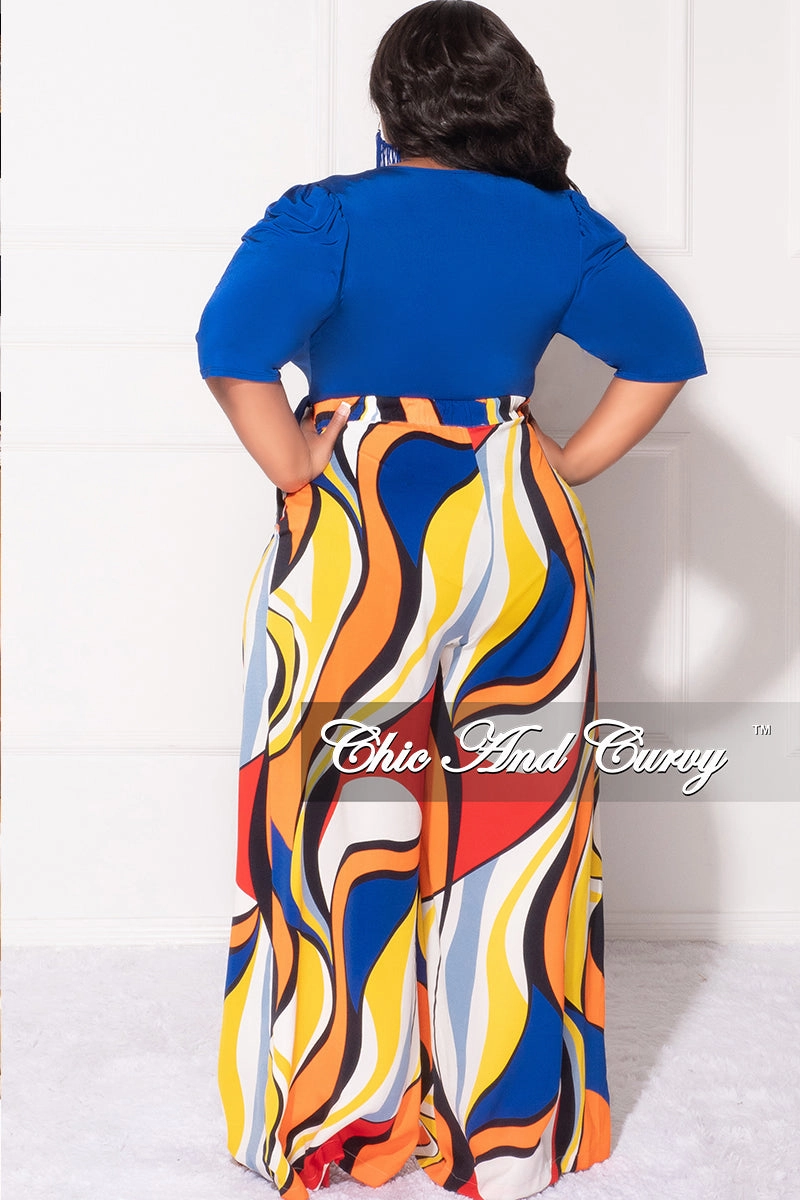 Flattering Design Wear Easy Movement Final Sale Plus Size Faux Wrap Bodysuit in Royal Blue