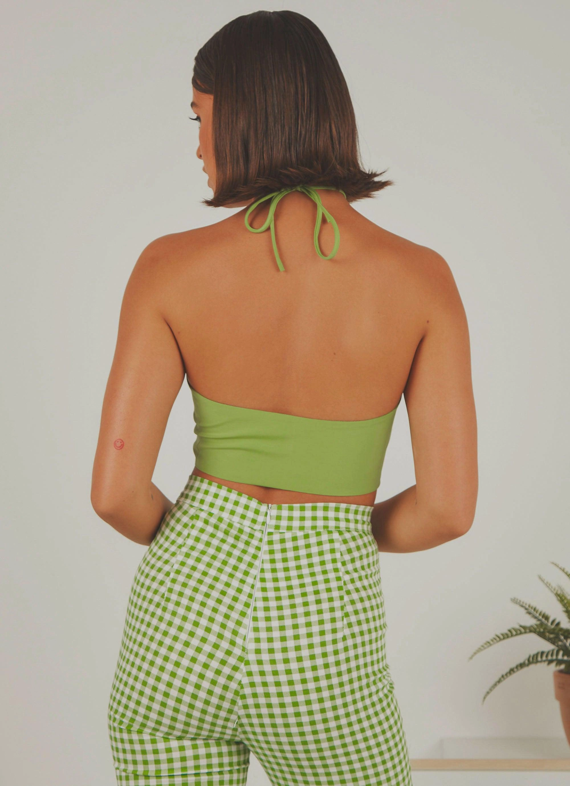 Angel Like You Crop - Lime Anti Pill Finish Quick-Dry Fabric