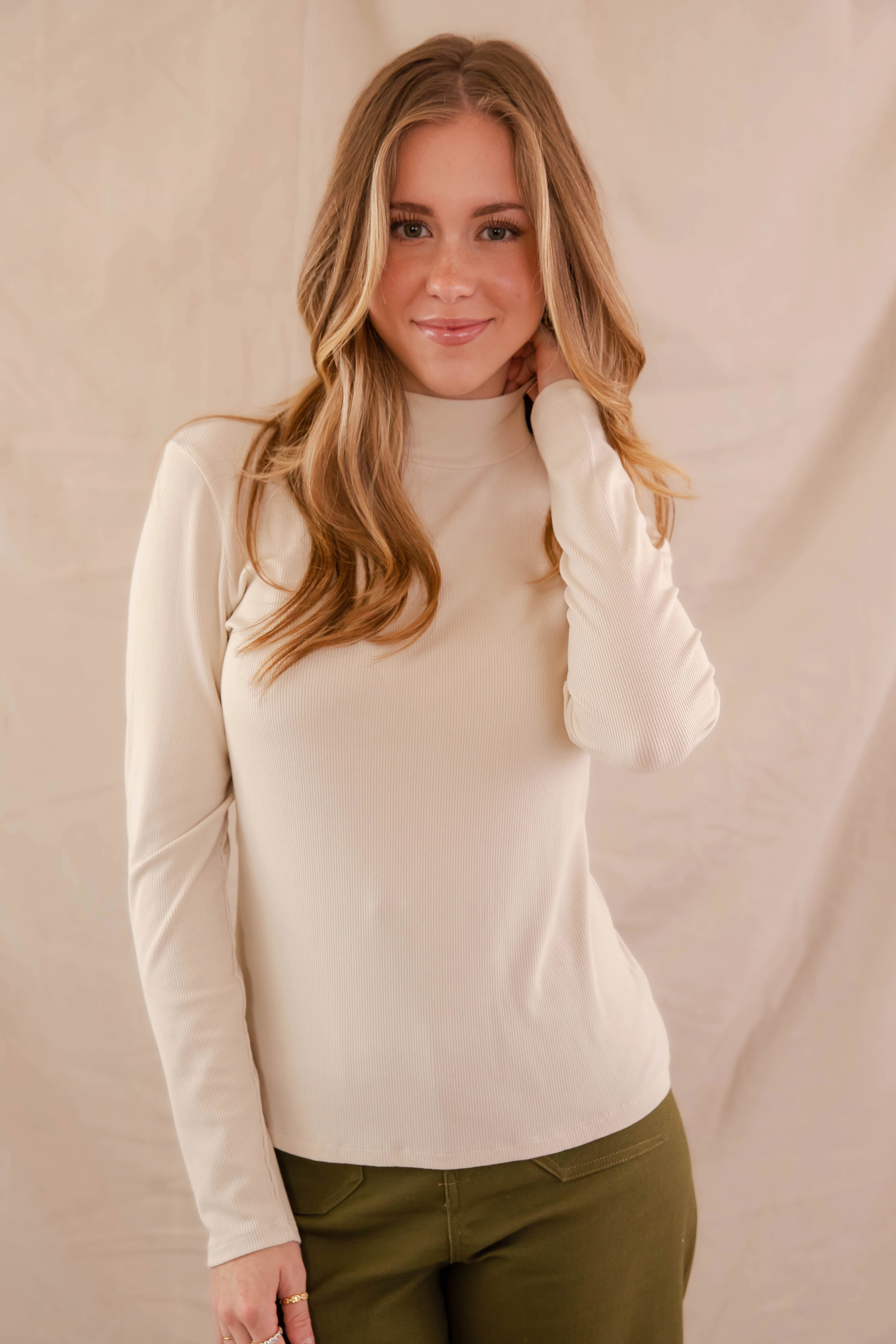 Moisture Wicking Technology There She Goes Again Ribbed Top-Oatmeal