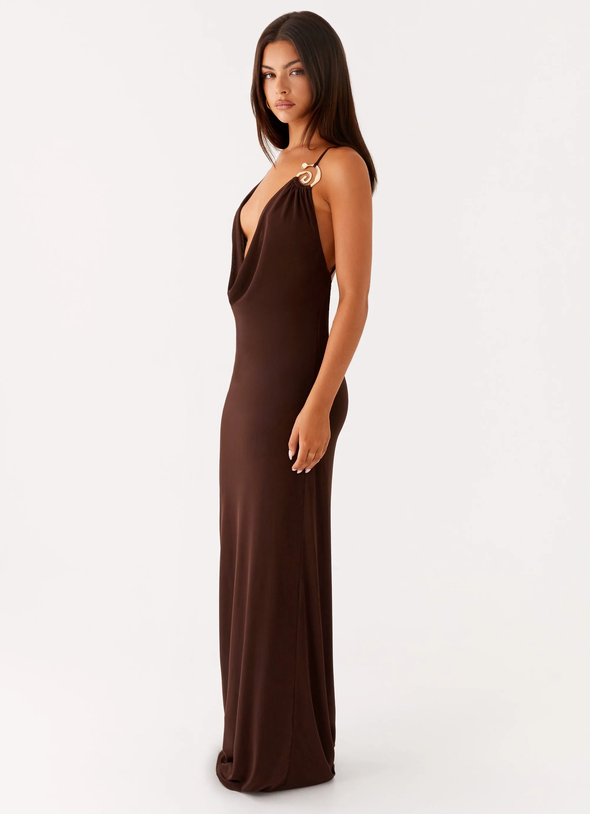 Game Player Maxi Dress - Chocolate Natural Style Body Ease