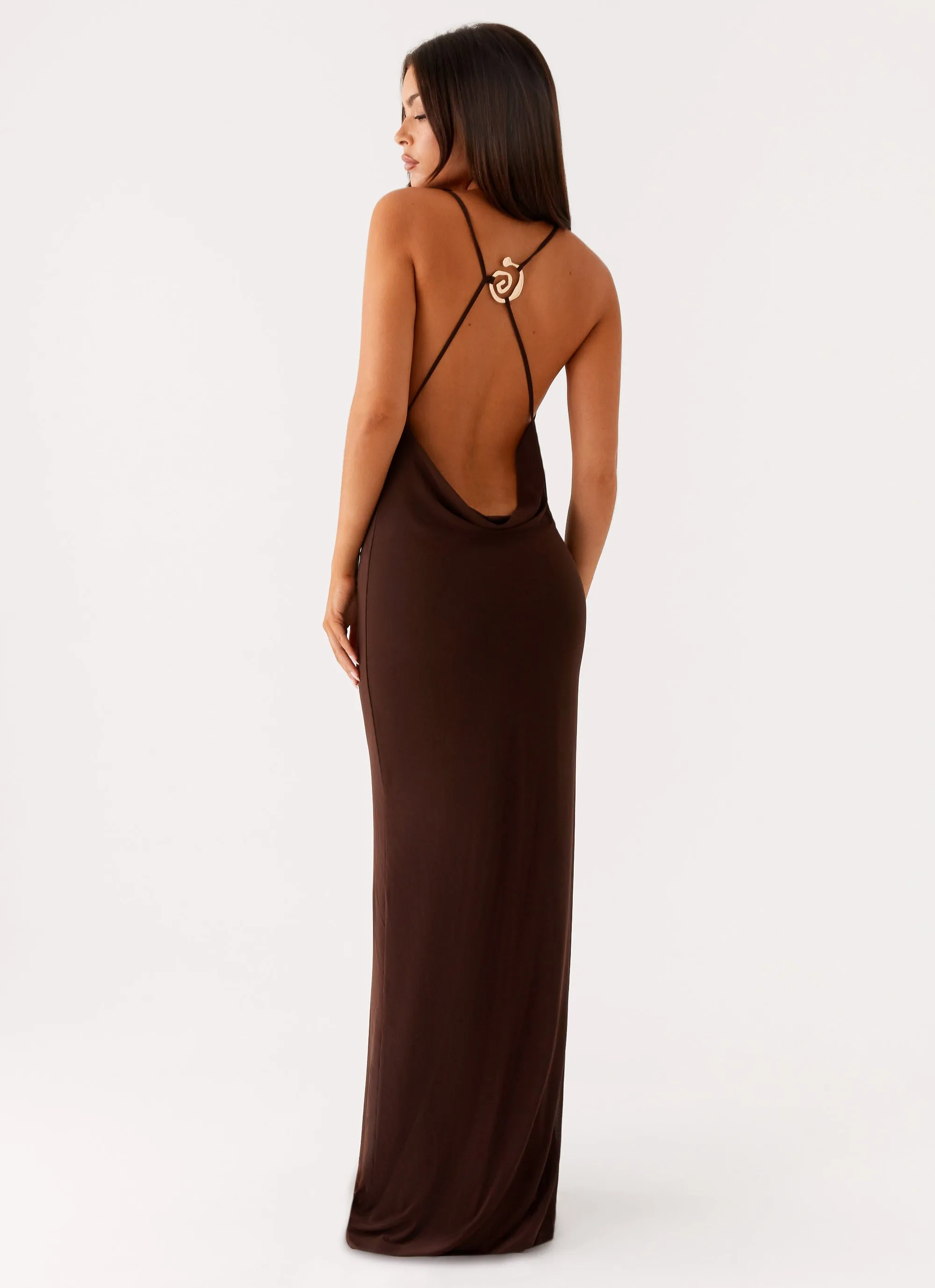 plus-size Game Player Maxi Dress - Chocolate