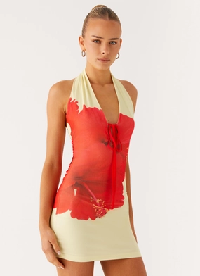 Know You Better Mini Dress - Scarlet Floral Trendy Comfort Easy Draping