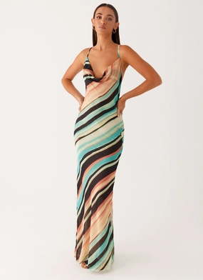 Knot-Detail Never Knew Maxi Dress - Stripe