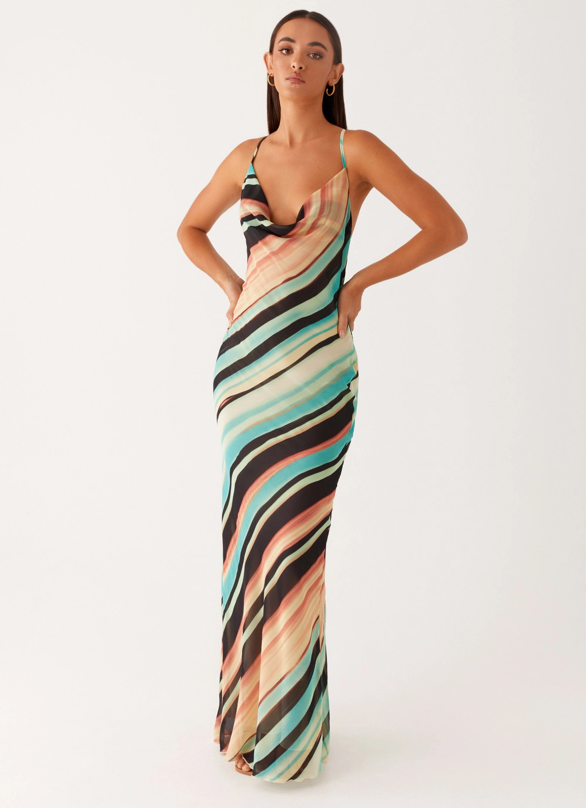 Knot-Detail Never Knew Maxi Dress - Stripe