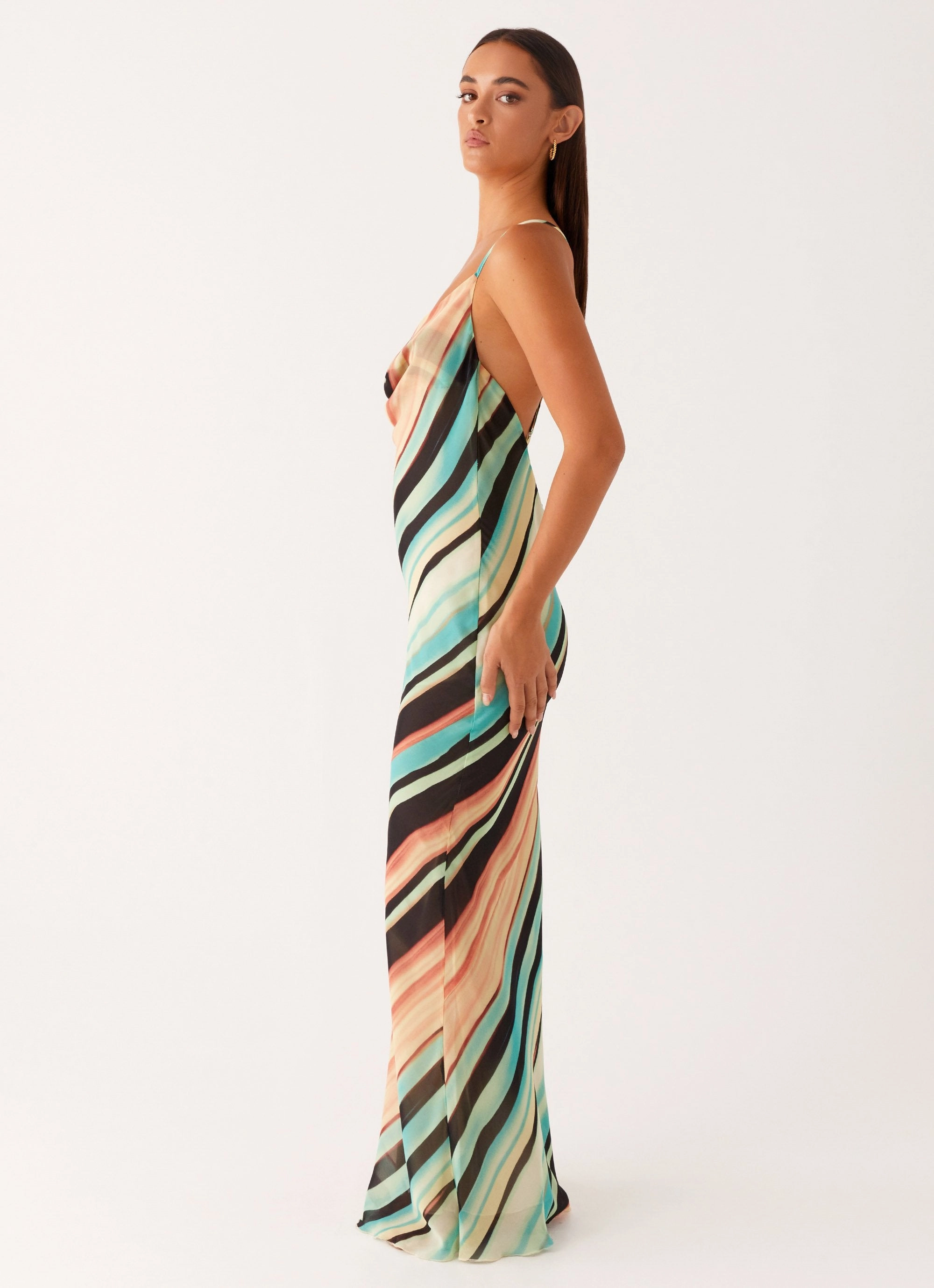 Never Knew Maxi Dress - Stripe Pure Elegance