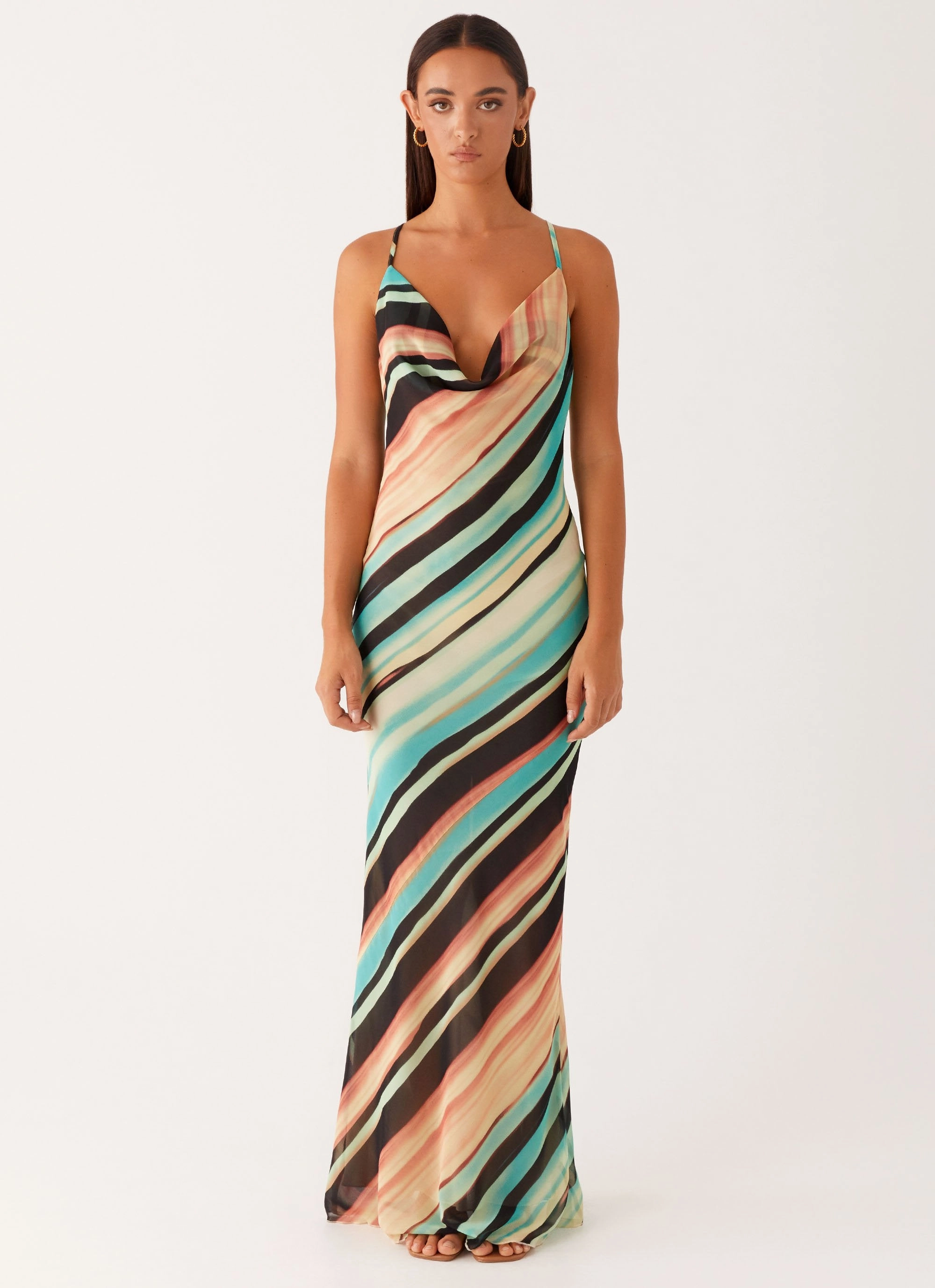 Never Knew Maxi Dress - Stripe Light Fabric Grace Flow