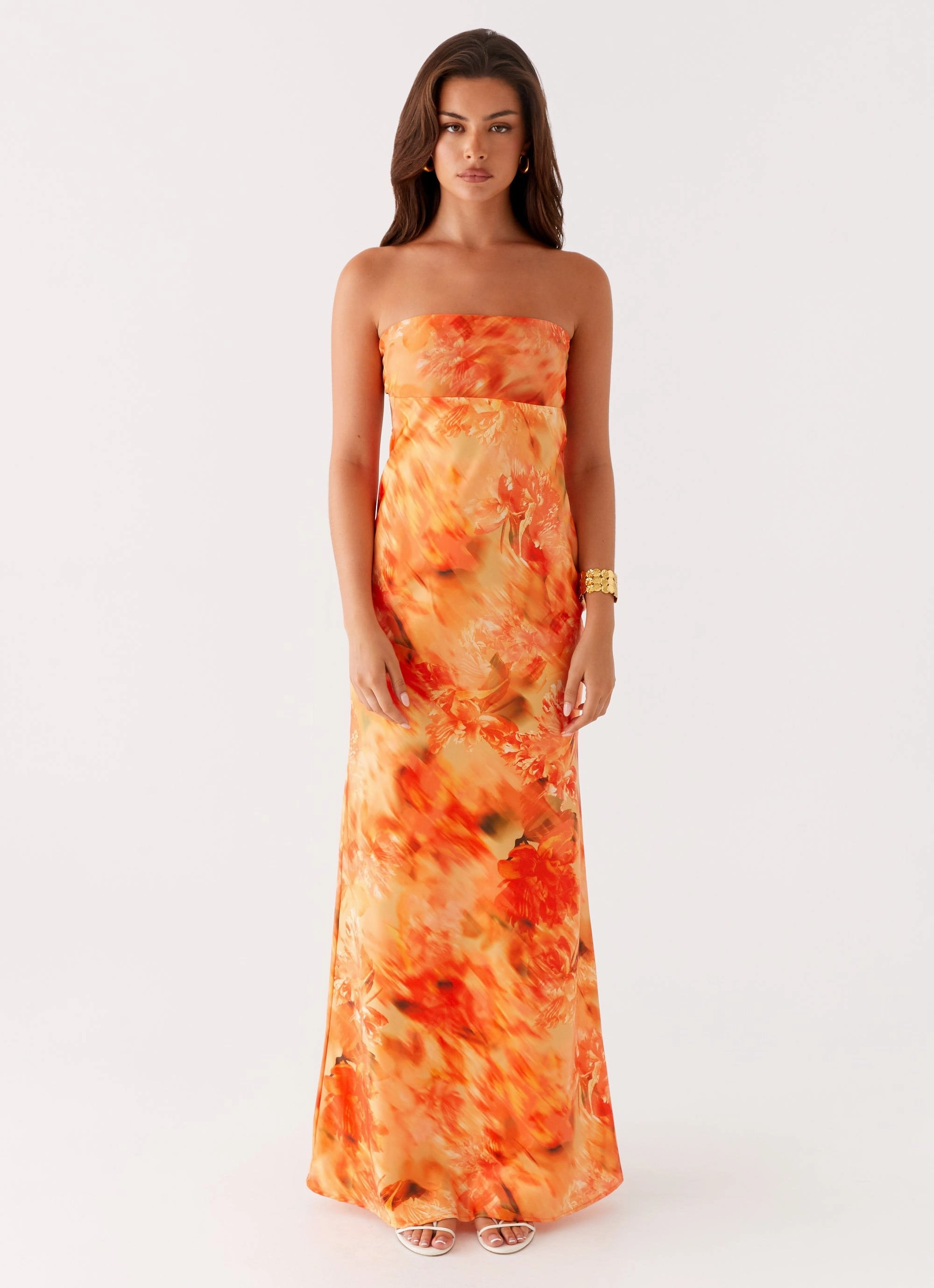 Carmen Maxi Dress - Sunset Floral Breathable Design