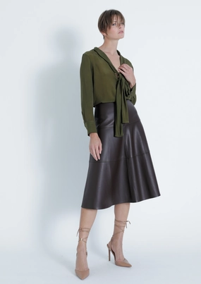 Victoria Vegan Leather Midi Skirt Lightweight insulation