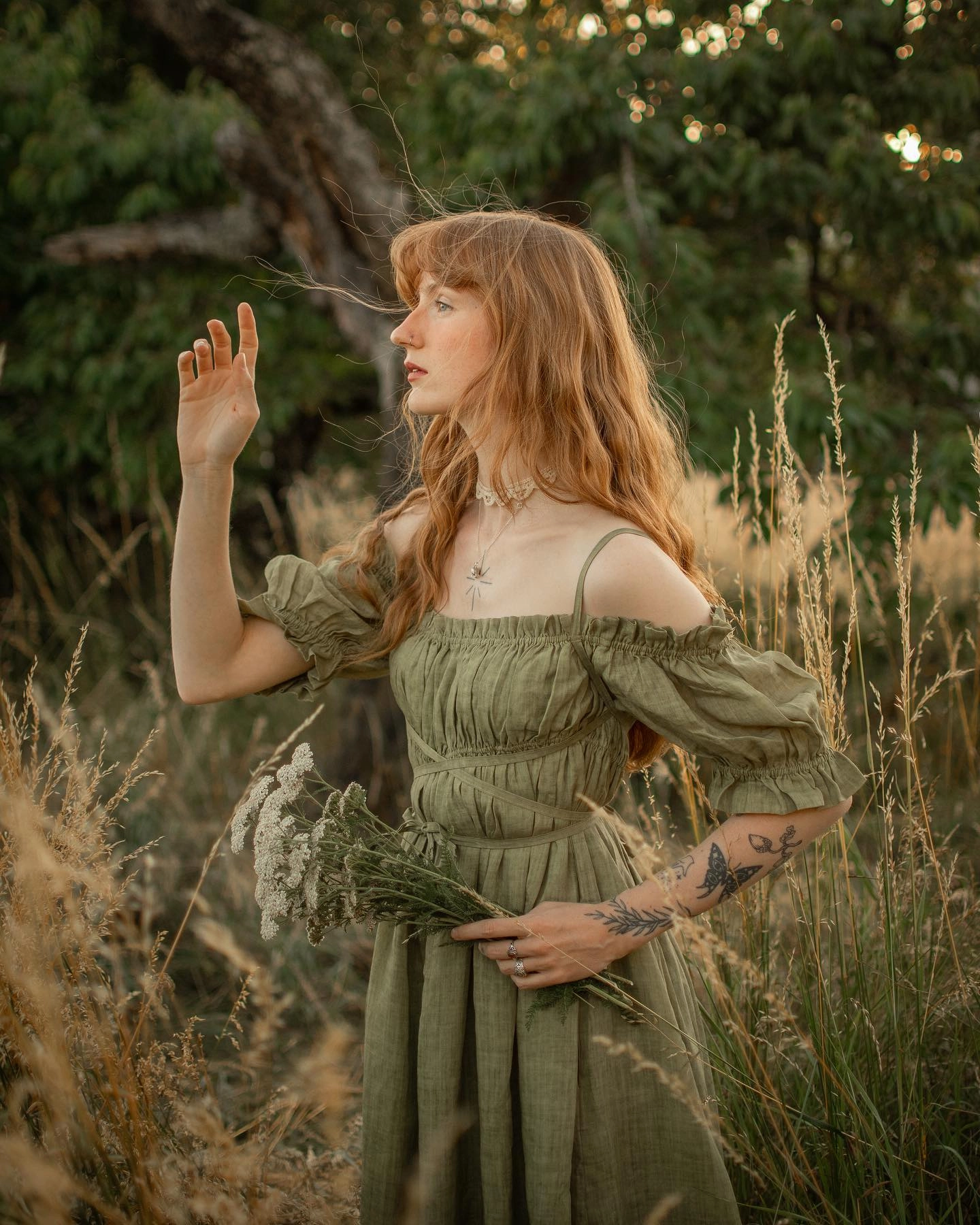 Full Motion La Luna 11 | off shoulder linen dress