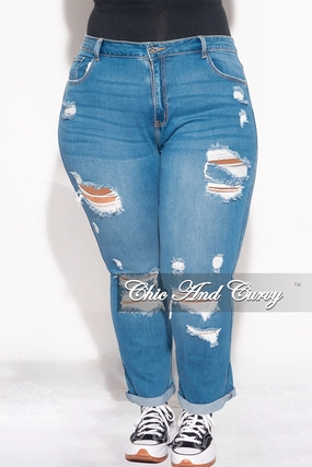 Final Sale Plus Size Denim Jeans Casual Edge