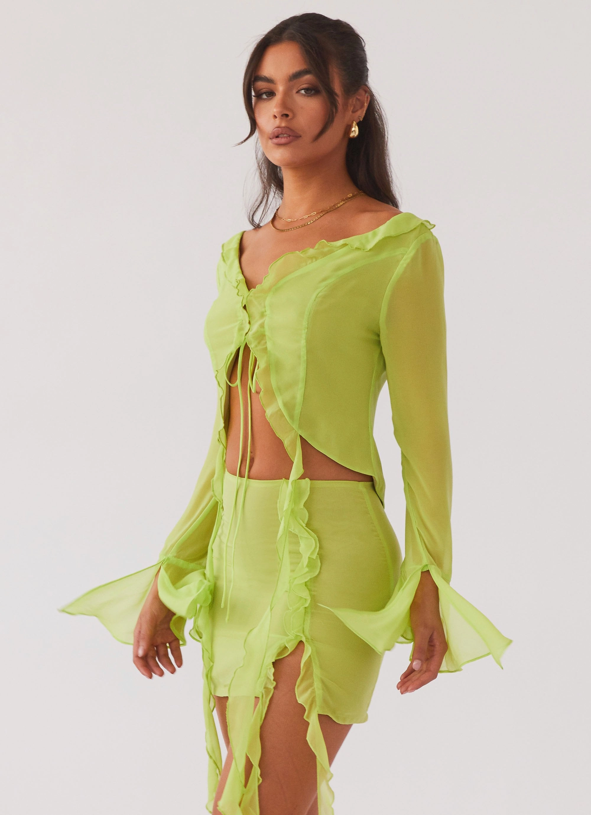 My Favourite Part Blouse - Fern Drop Tail Hem color block
