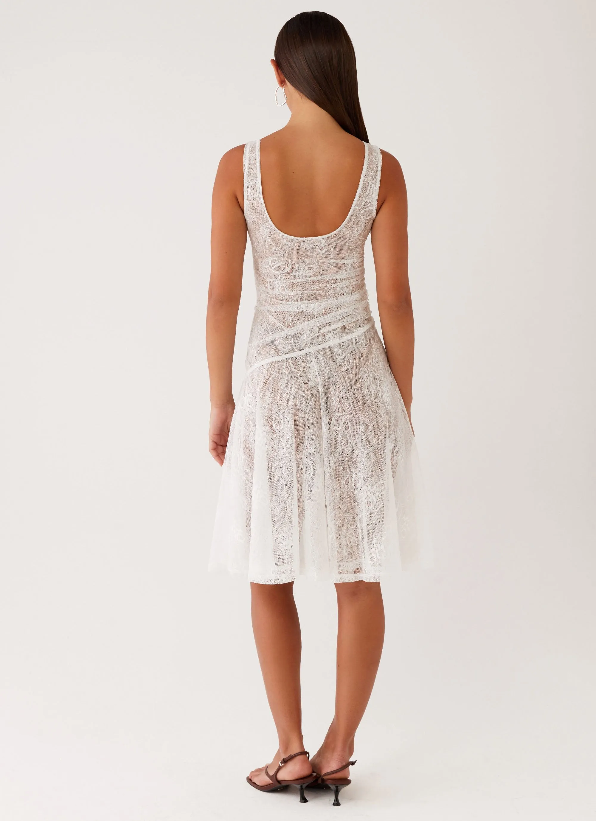 Remember Me Lace Midi Dress - White Curve-Enhancing