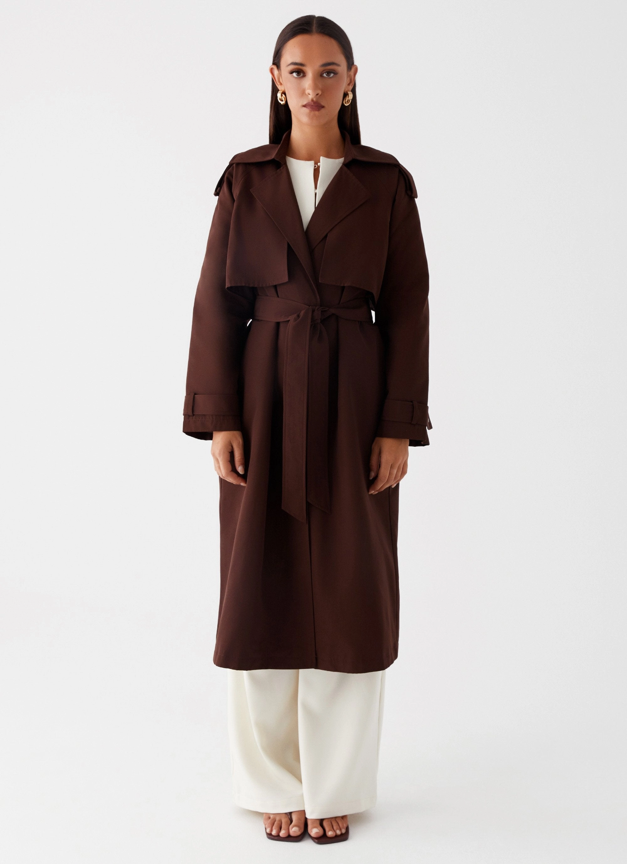 WindproofTechnology Rent Free Trench Coat - Chocolate