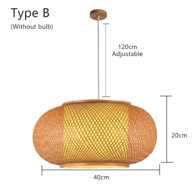 Restaurant Chandelier Tea House Lantern Bamboo Weave Chandelier Bamboo Lamp Pendant Lights Rattan Art Bedside Lamp Night