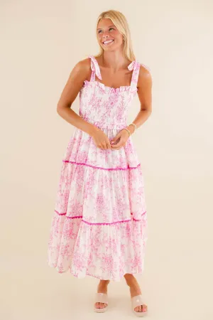 Printed-Lining RESTOCK: A Beautiful Feeling Midi Dress-Pink
