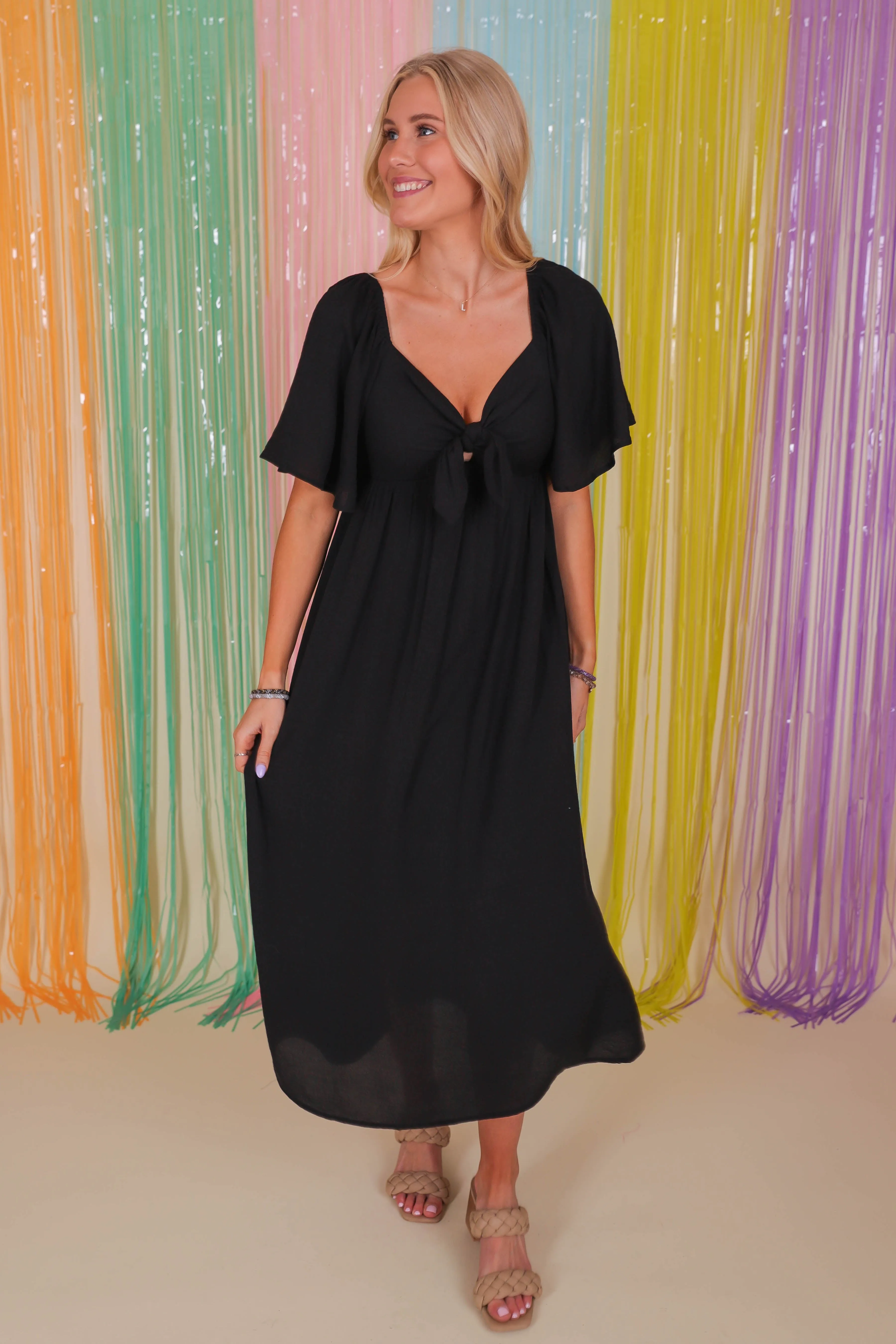 RESTOCK: Always A Delight Midi Dress-Black Elegant Look