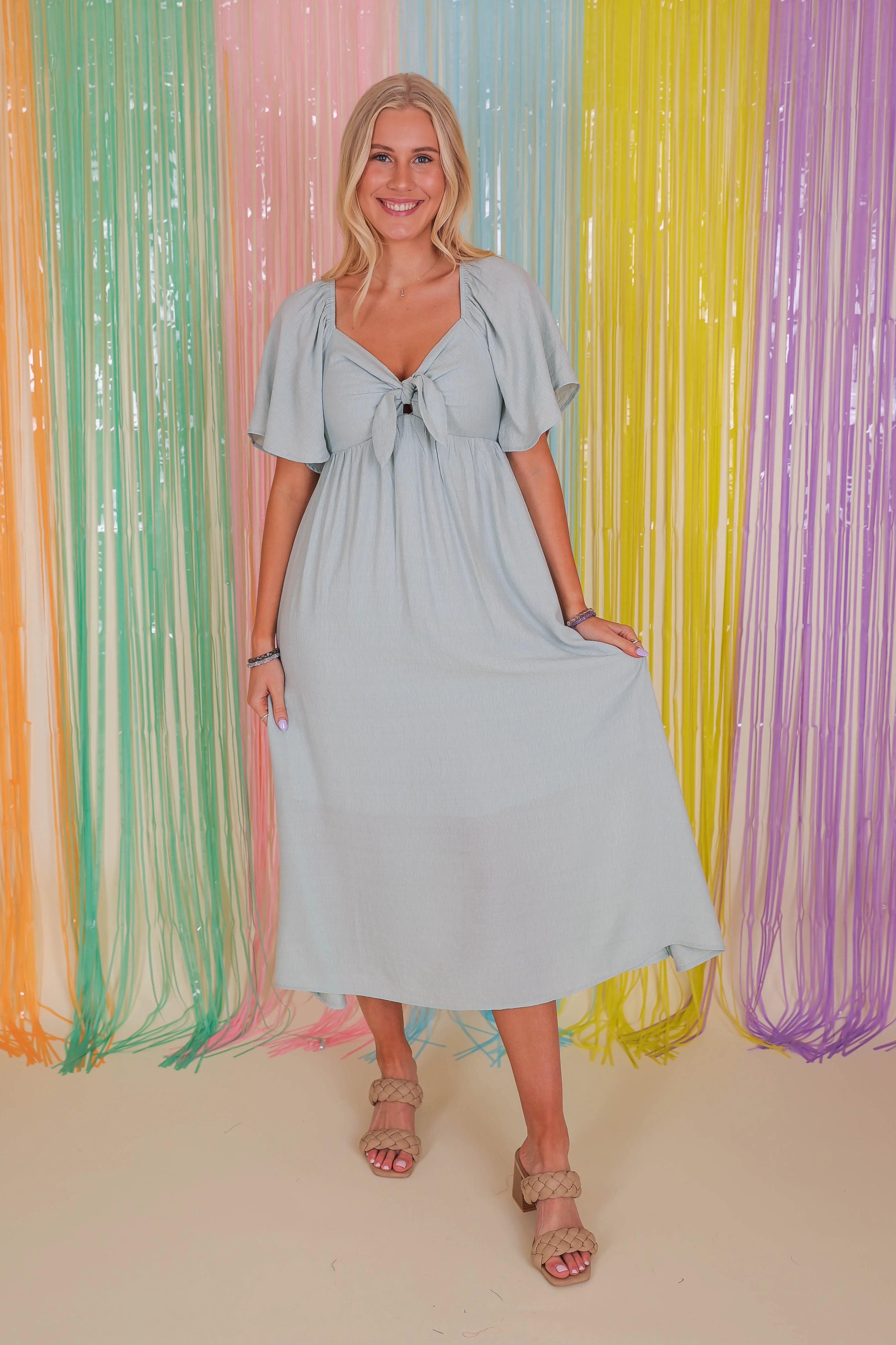 RESTOCK: Always A Delight Midi Dress-Sky Move Easy Curve Friendly