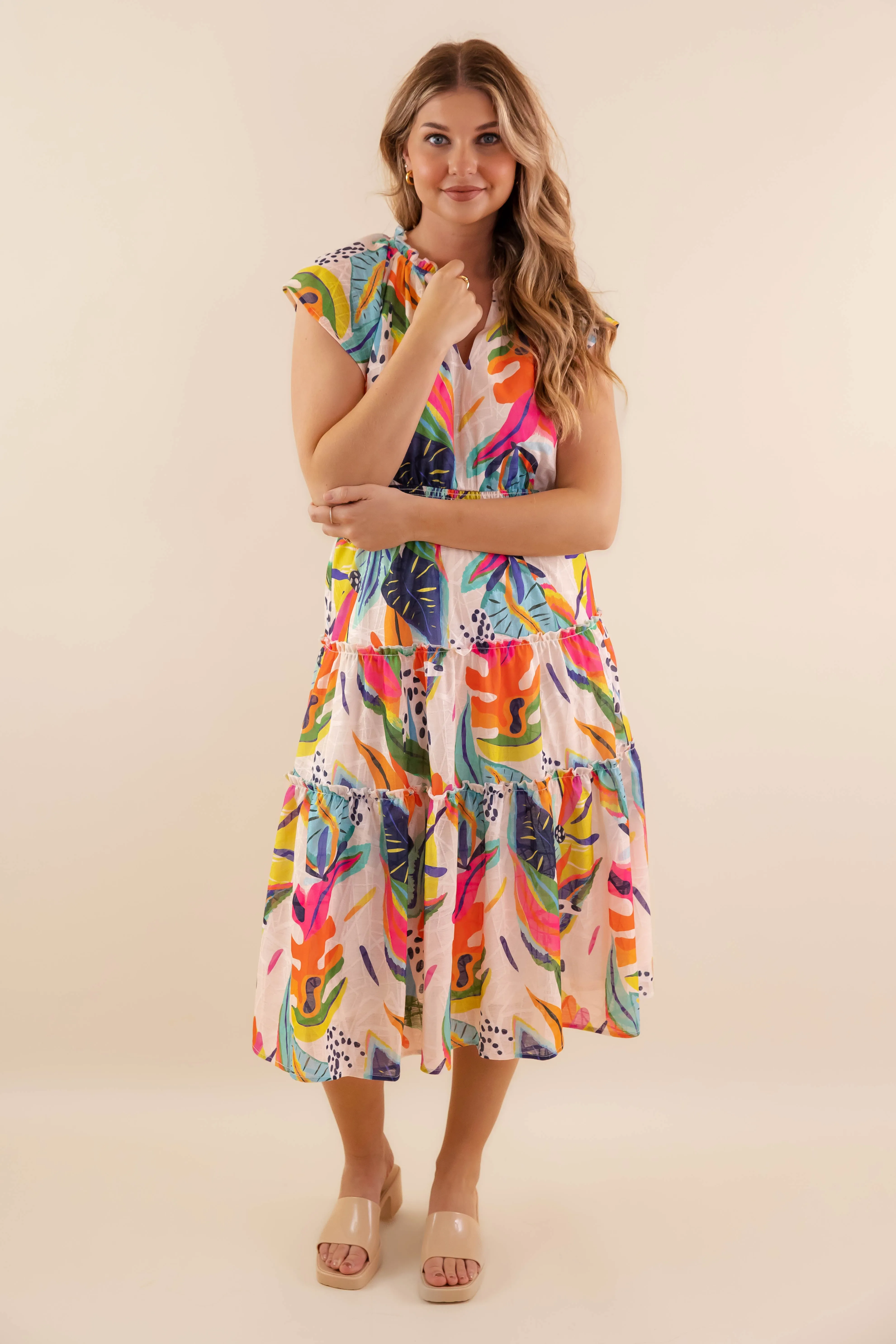 Clean Flow Bold Movement RESTOCK: Extravagant Plans Midi Dress