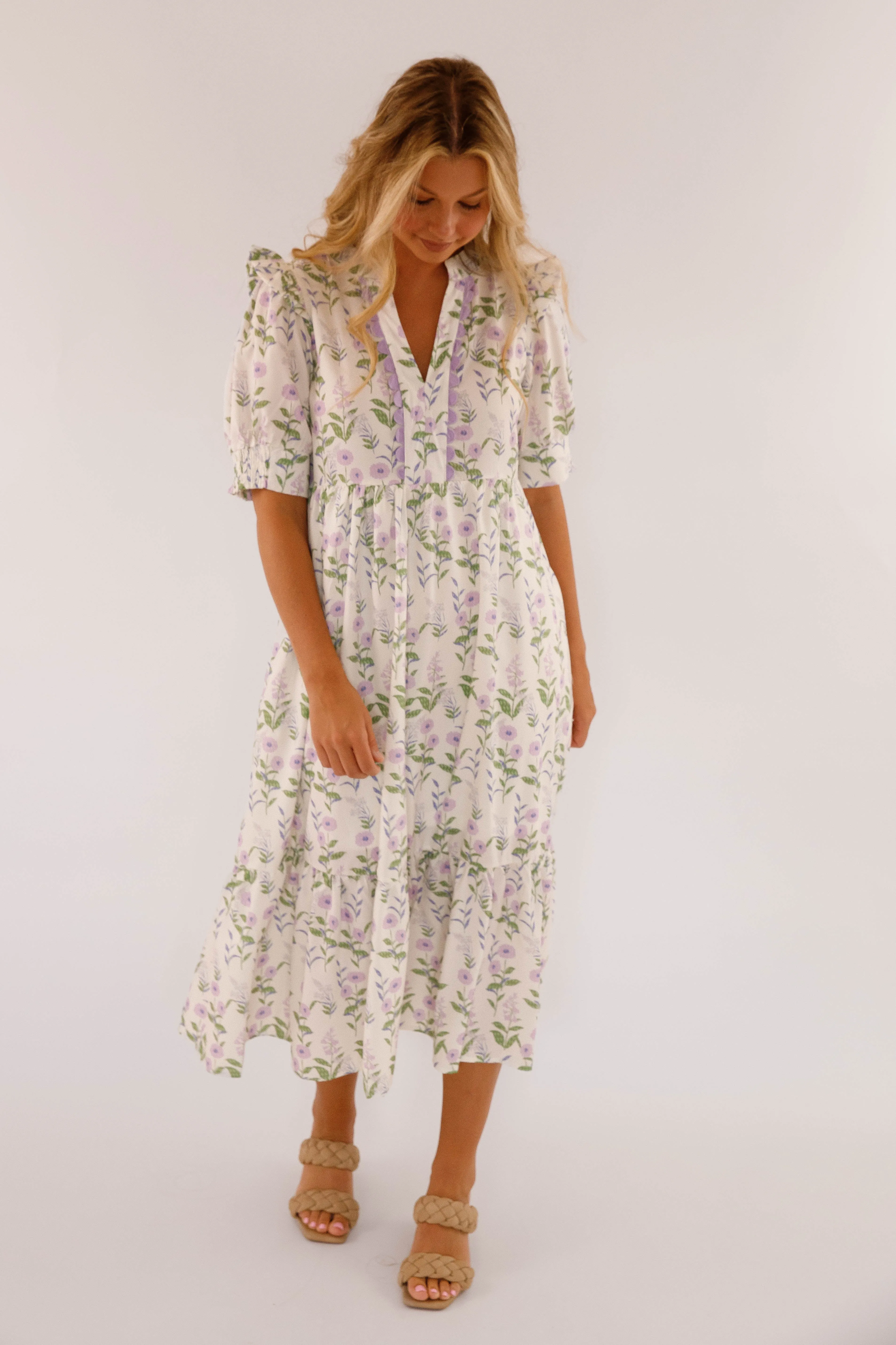 RESTOCK: French Countryside Midi Dress Spring Mood Padded-Bust