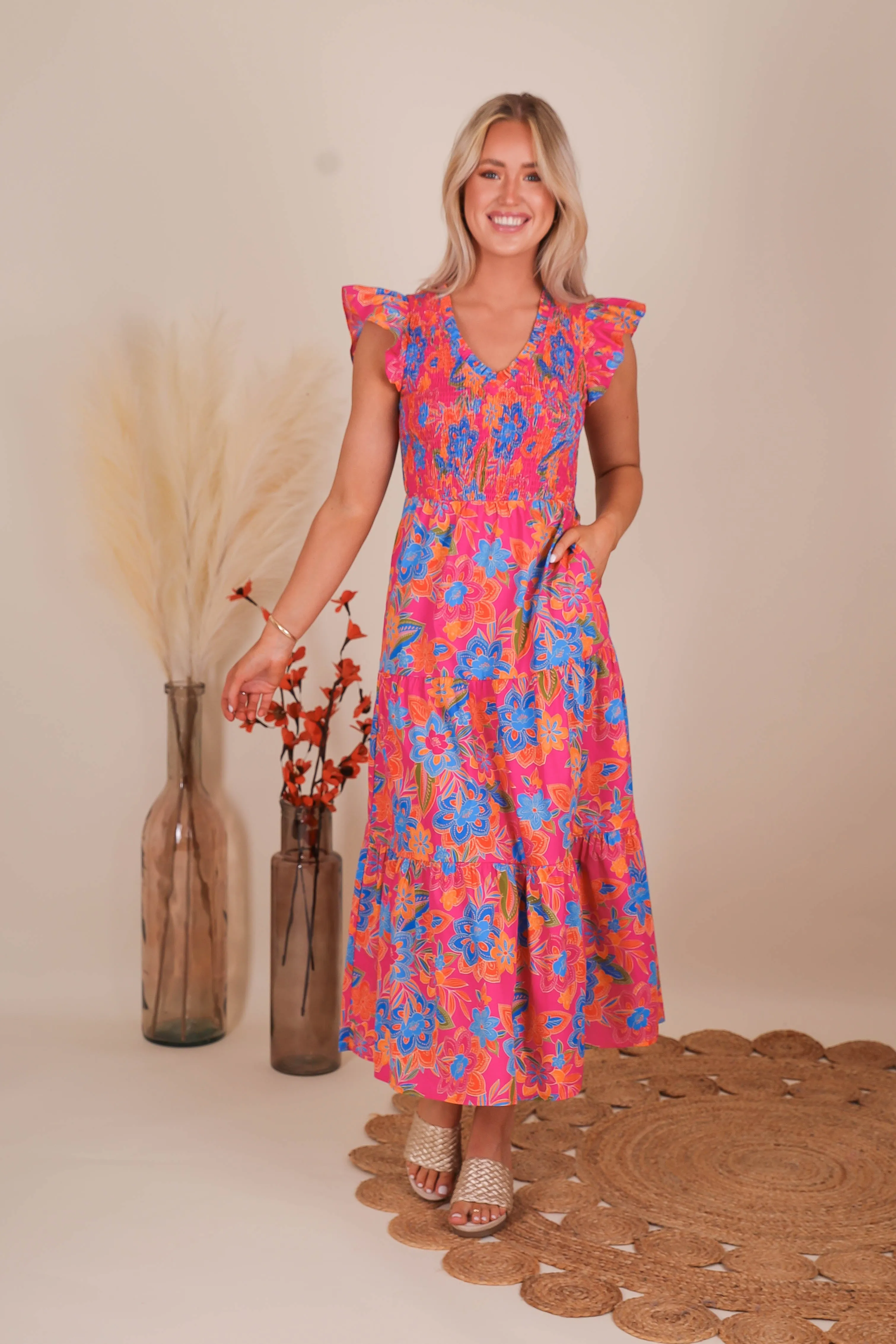 RESTOCK: It's No Surprise Dress-Floral Smooth Tone