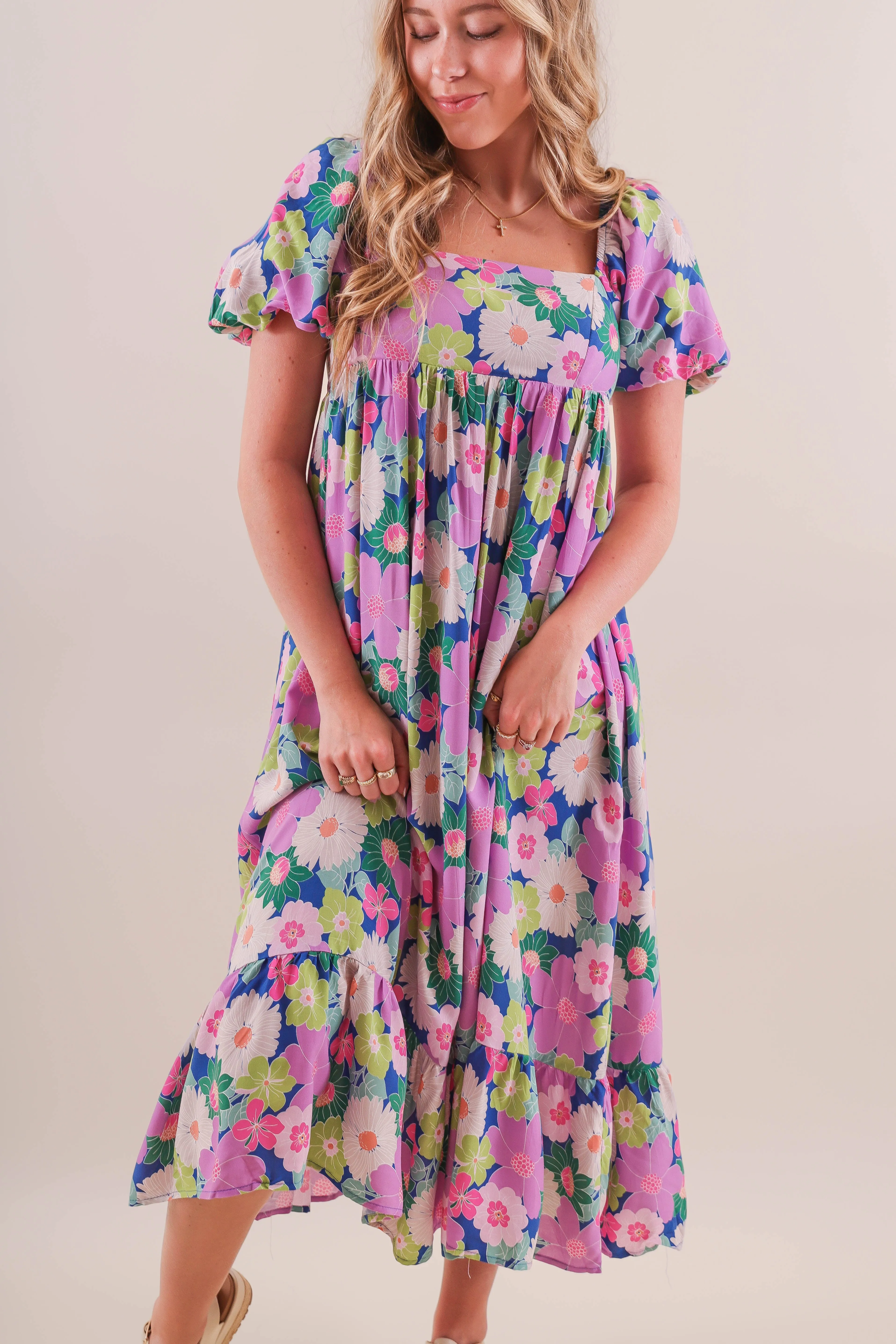 RESTOCK: Lots to Ponder Midi Dress Comfortable Touch