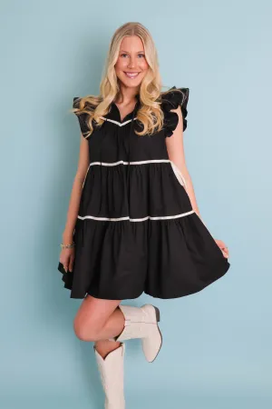 Linen Vibe RESTOCK: Meet Me In Paris Dress-Black