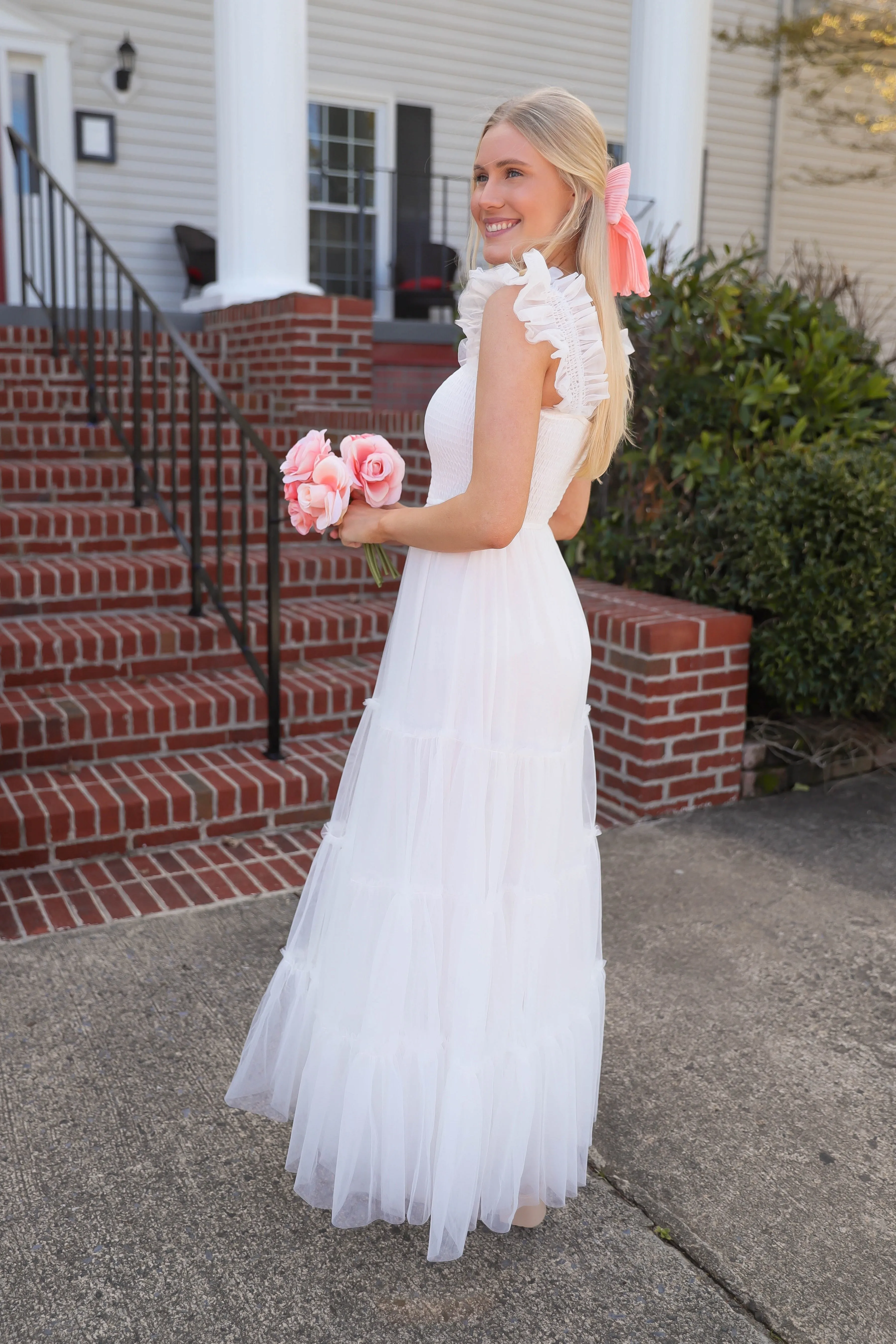 Seasonal Layering Calm Fit RESTOCK: She's Beauty & Grace Maxi Dress-White