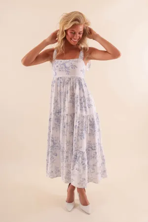RESTOCK: Waiting At the Cottage Midi Dress-Blue Simple Profile