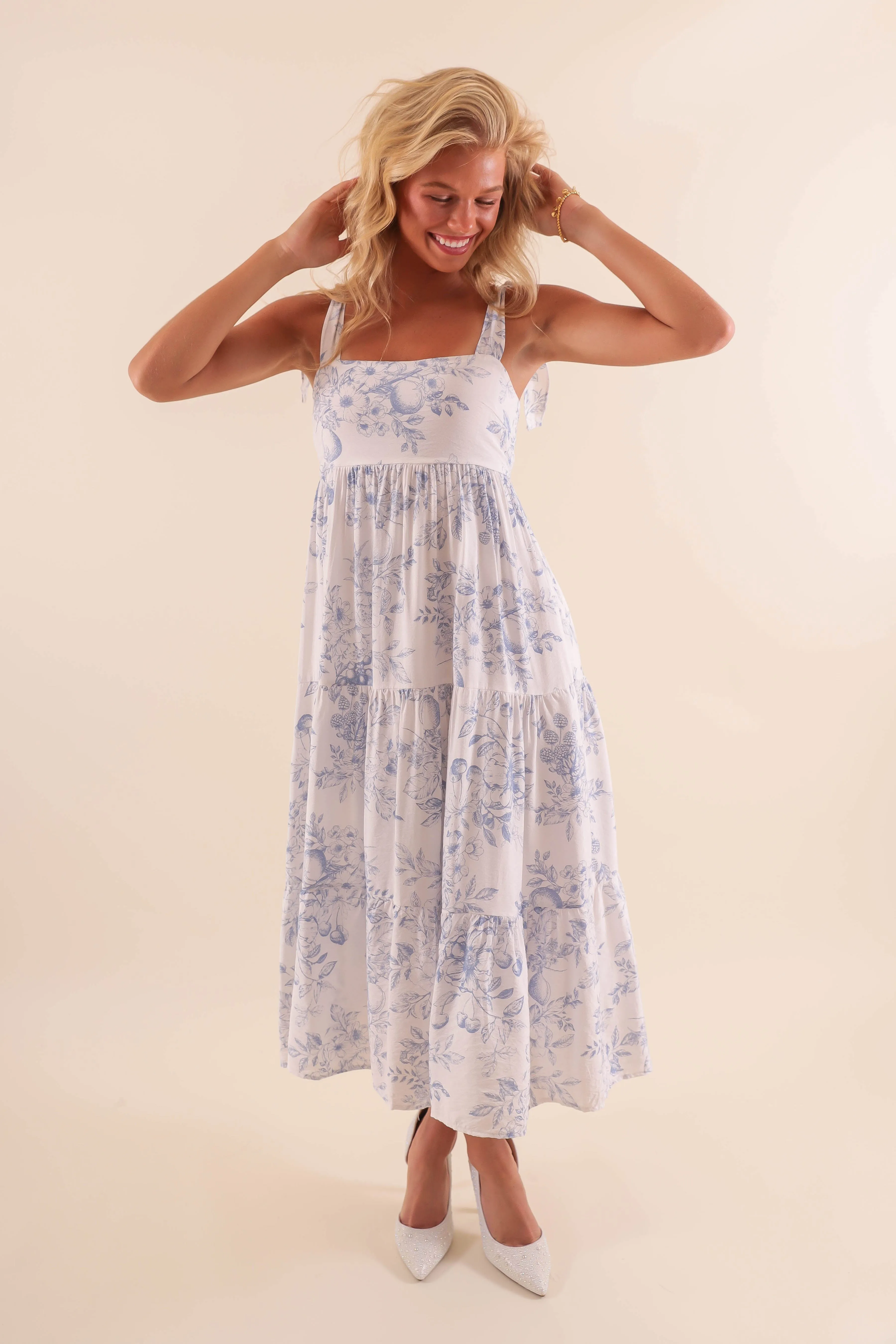 RESTOCK: Waiting At the Cottage Midi Dress-Blue Simple Profile