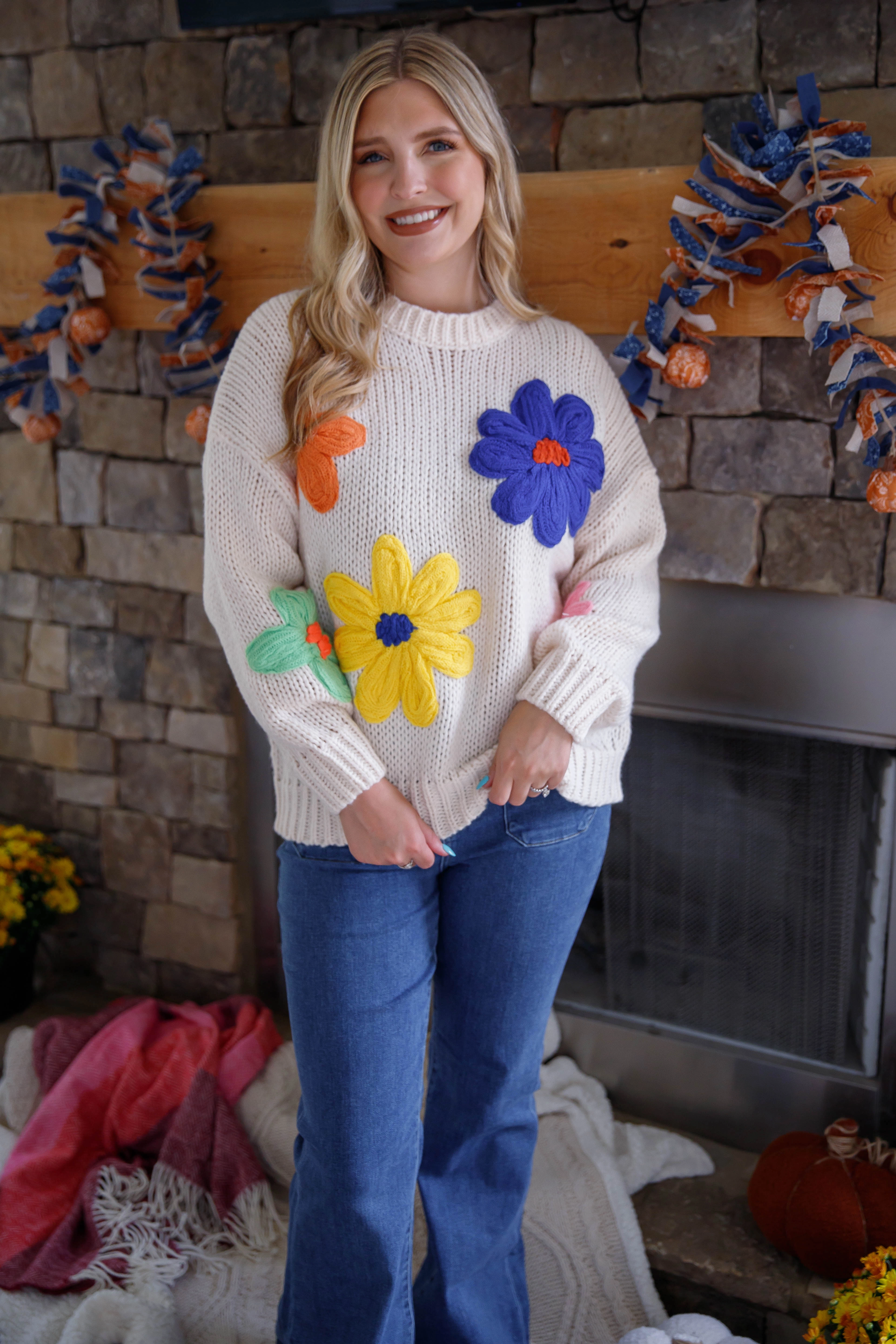 StainResistantFinish Everyday Comfort Fit RESTOCK: A Beautiful Bloom Sweater
