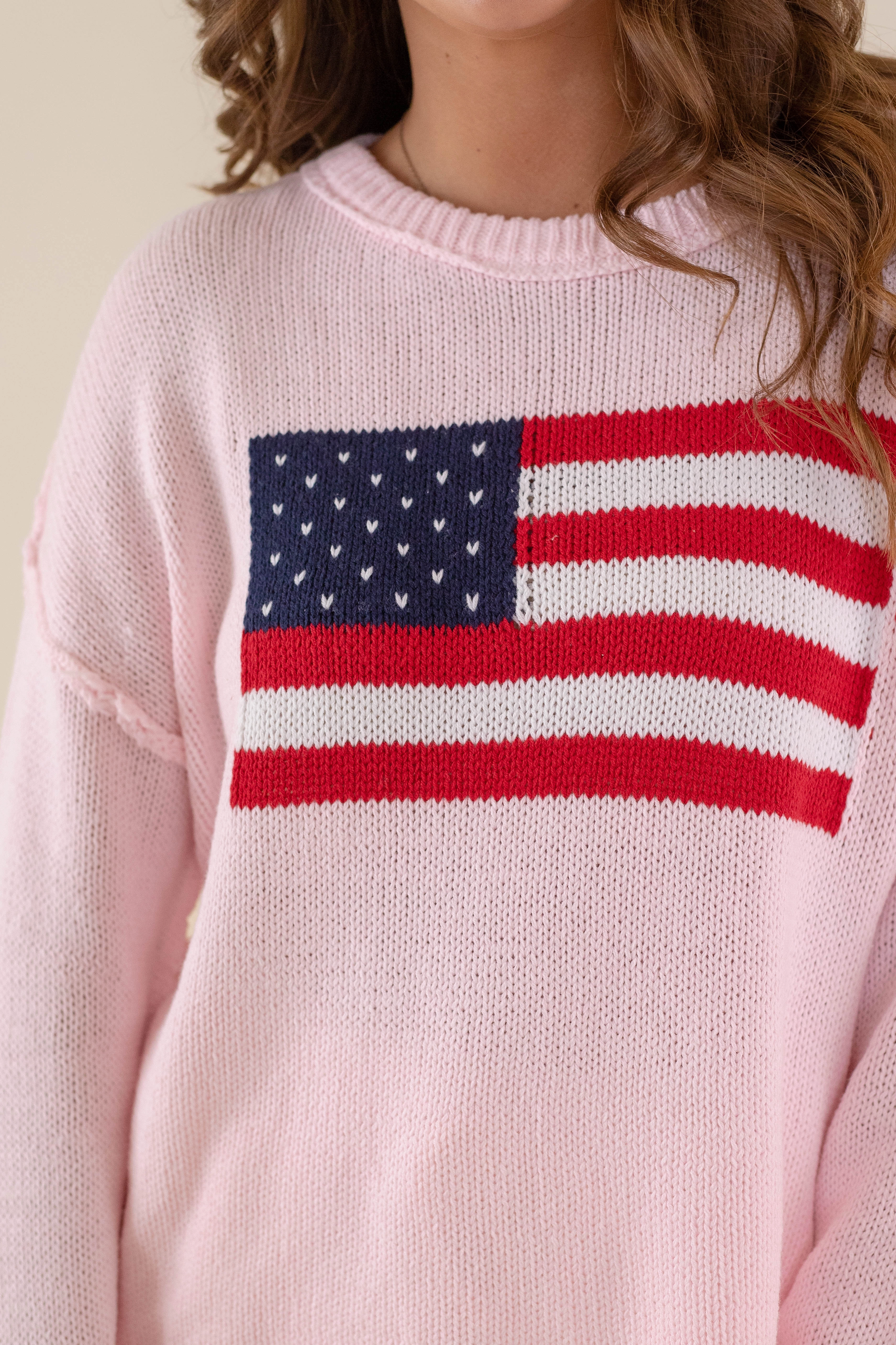 RESTOCK: All American Sweater-Blush TemperatureRegulating Fabric Seamless Construction Design