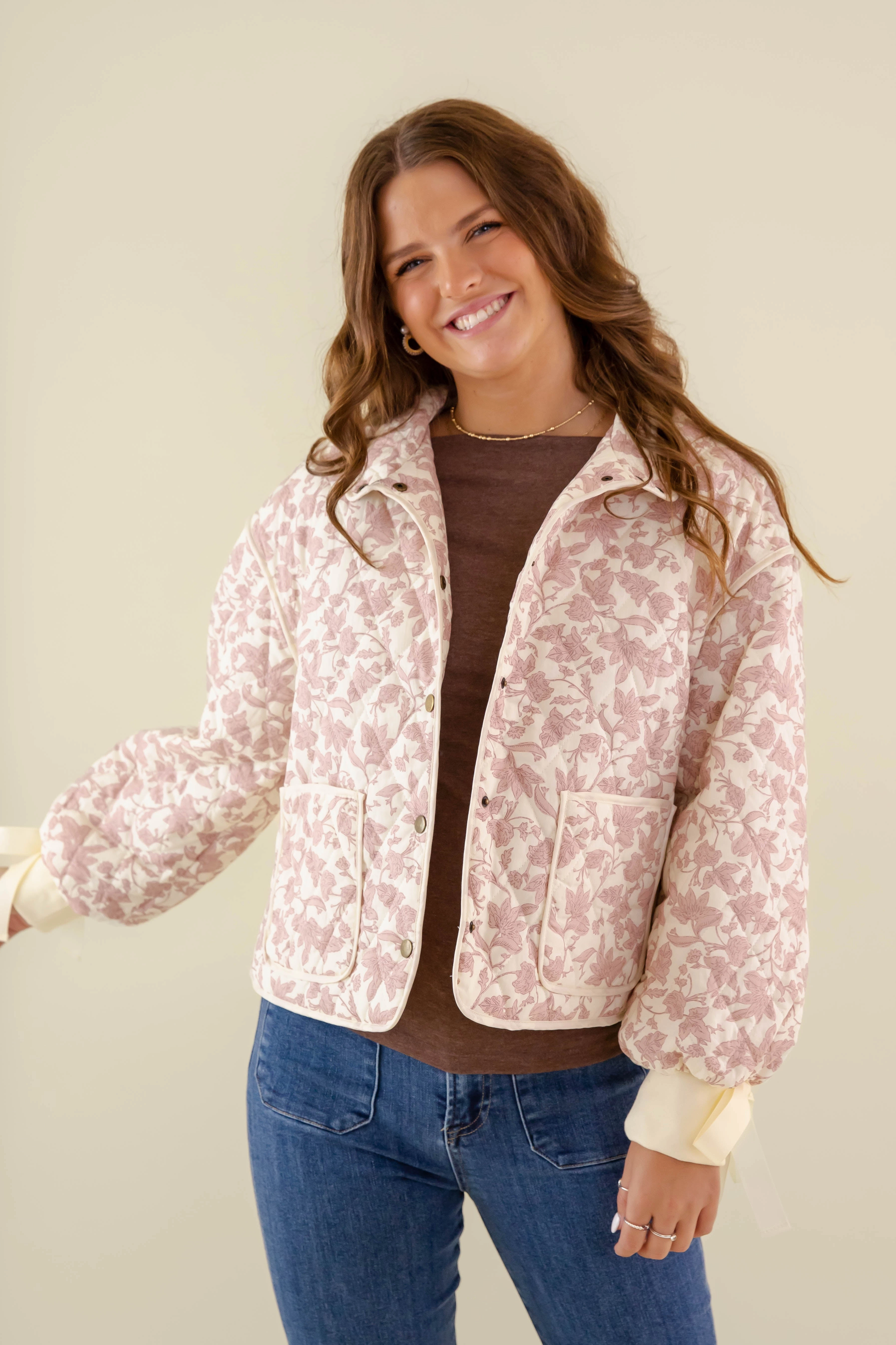 Durable Reinforced Elbow Patches RESTOCK: Began With You Jacket-Mauve